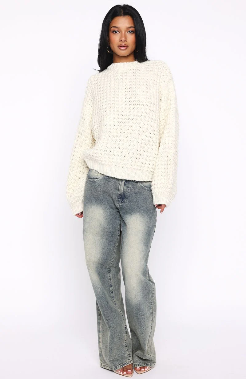 Pure Comfort Knit Sweater Cream
