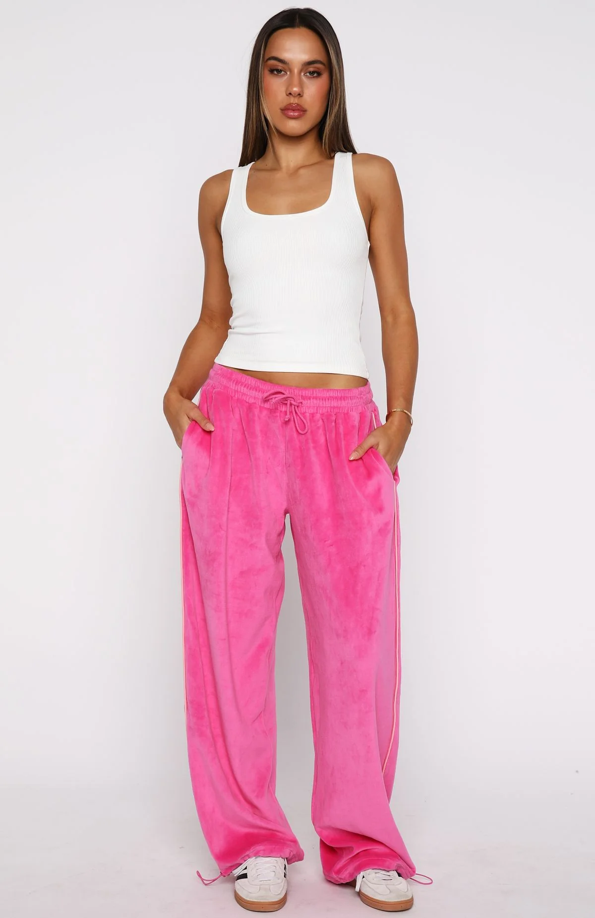 Soul Fire Velour Pants Pink