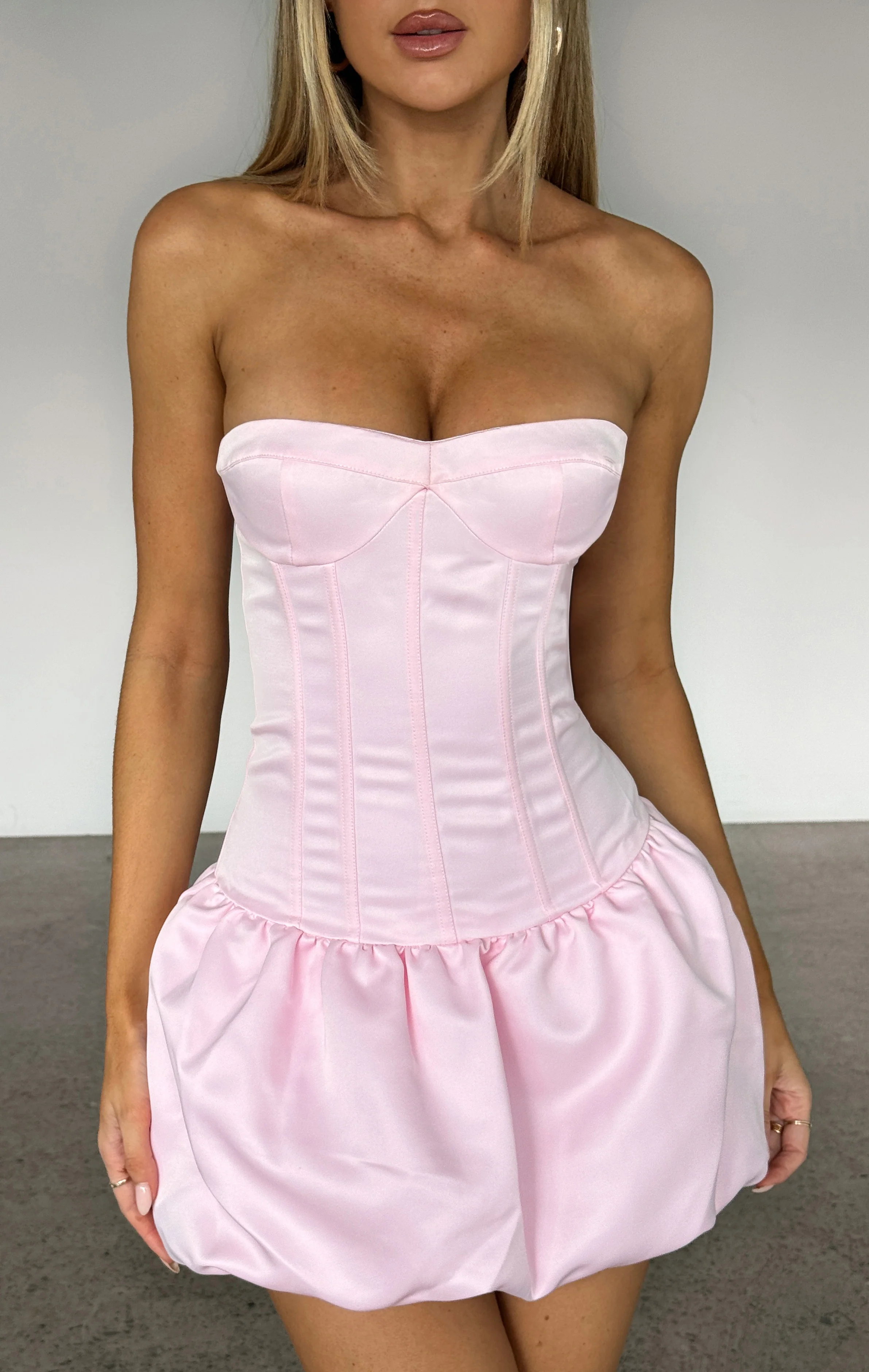 Princess Era Strapless Mini Dress Baby Pink
