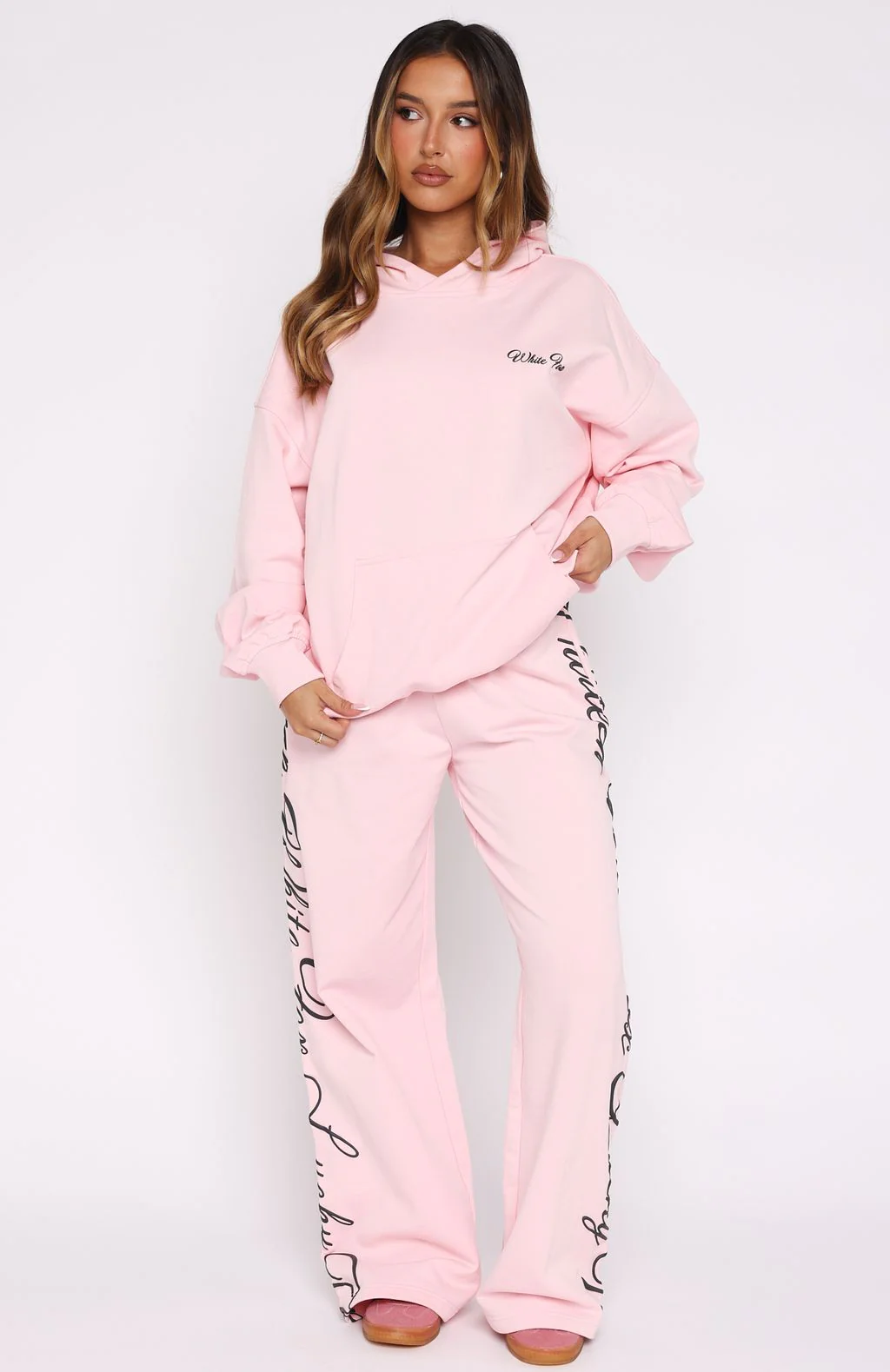 Lucky Thirteen Shaya Wide Leg Sweatpants Soft Pink