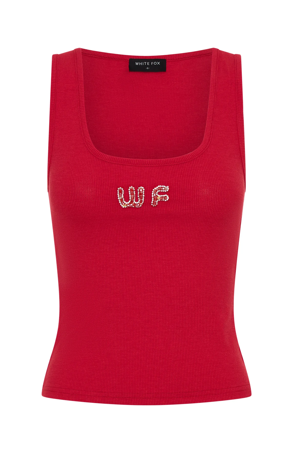 Catch Me Later Rib Tank Red