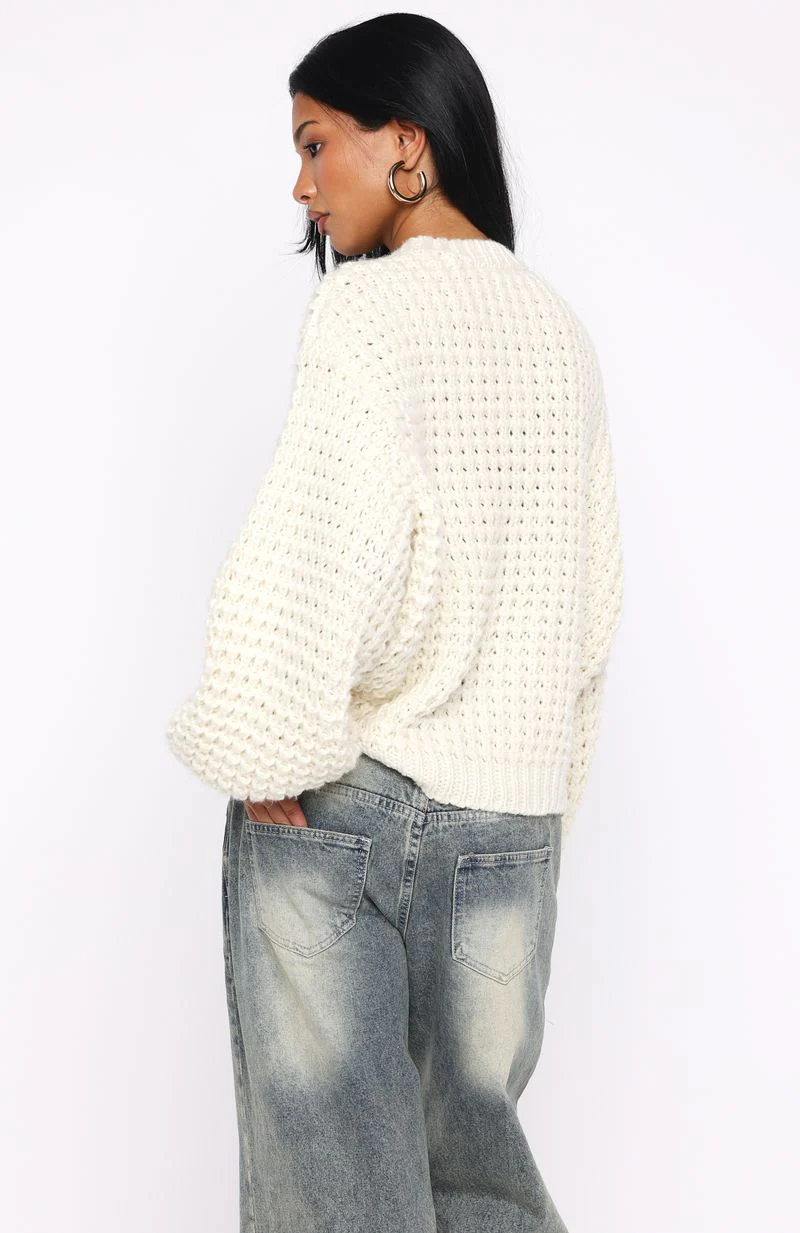 Pure Comfort Knit Sweater Cream