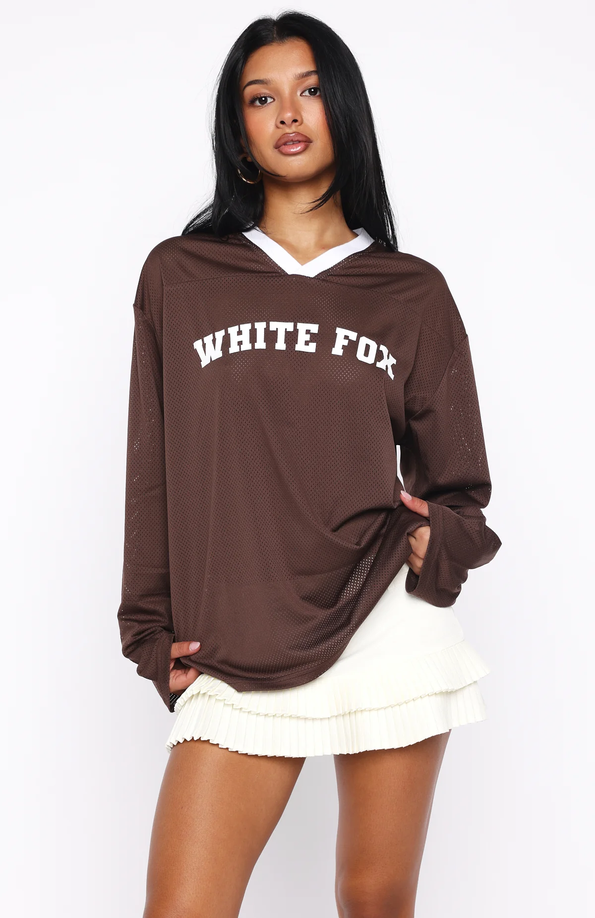 Ahead Of Schedule Long Sleeve Oversized Jersey Chocolate
