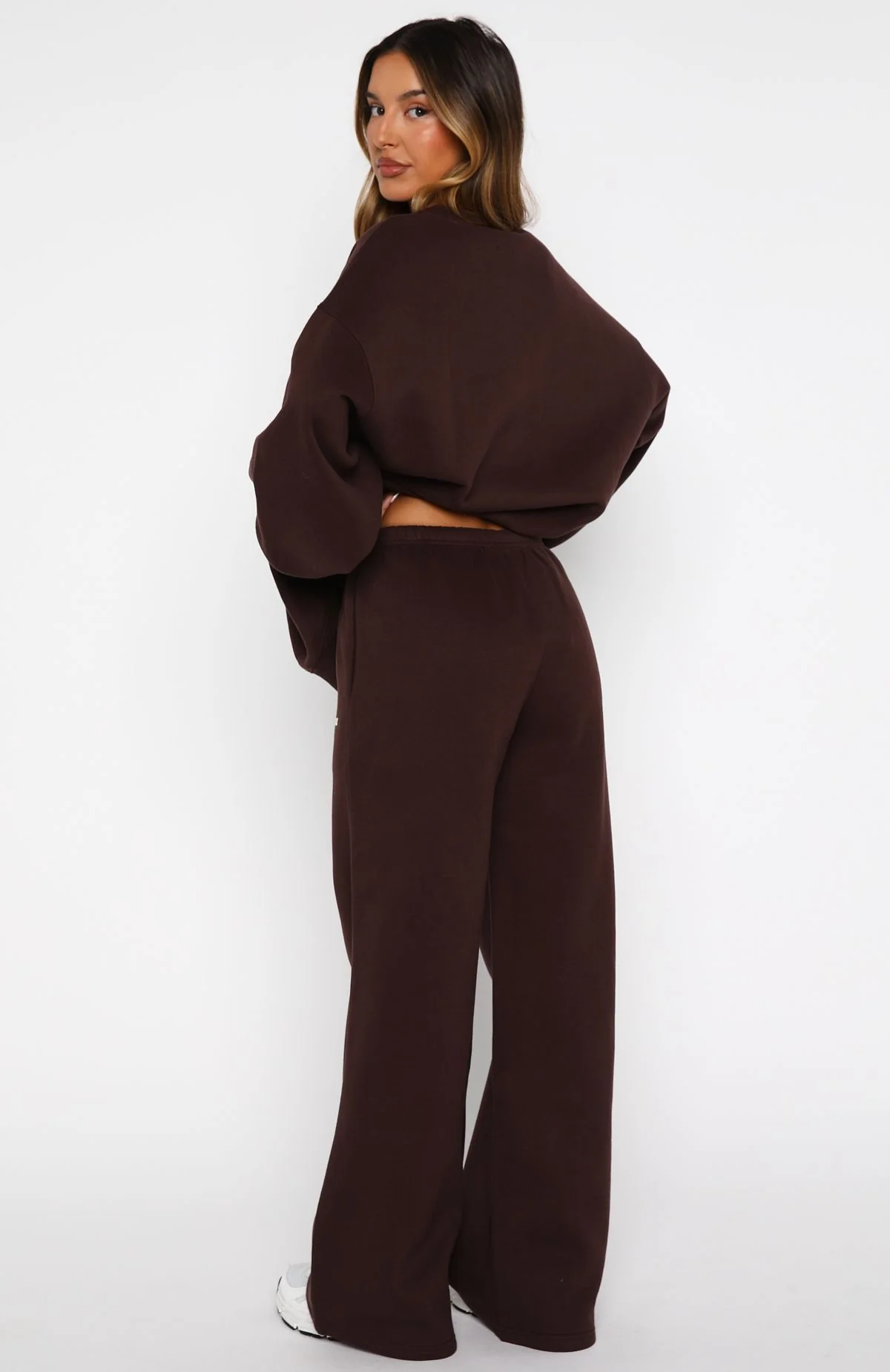 Test Drive Wide Leg Sweatpants Chocolate