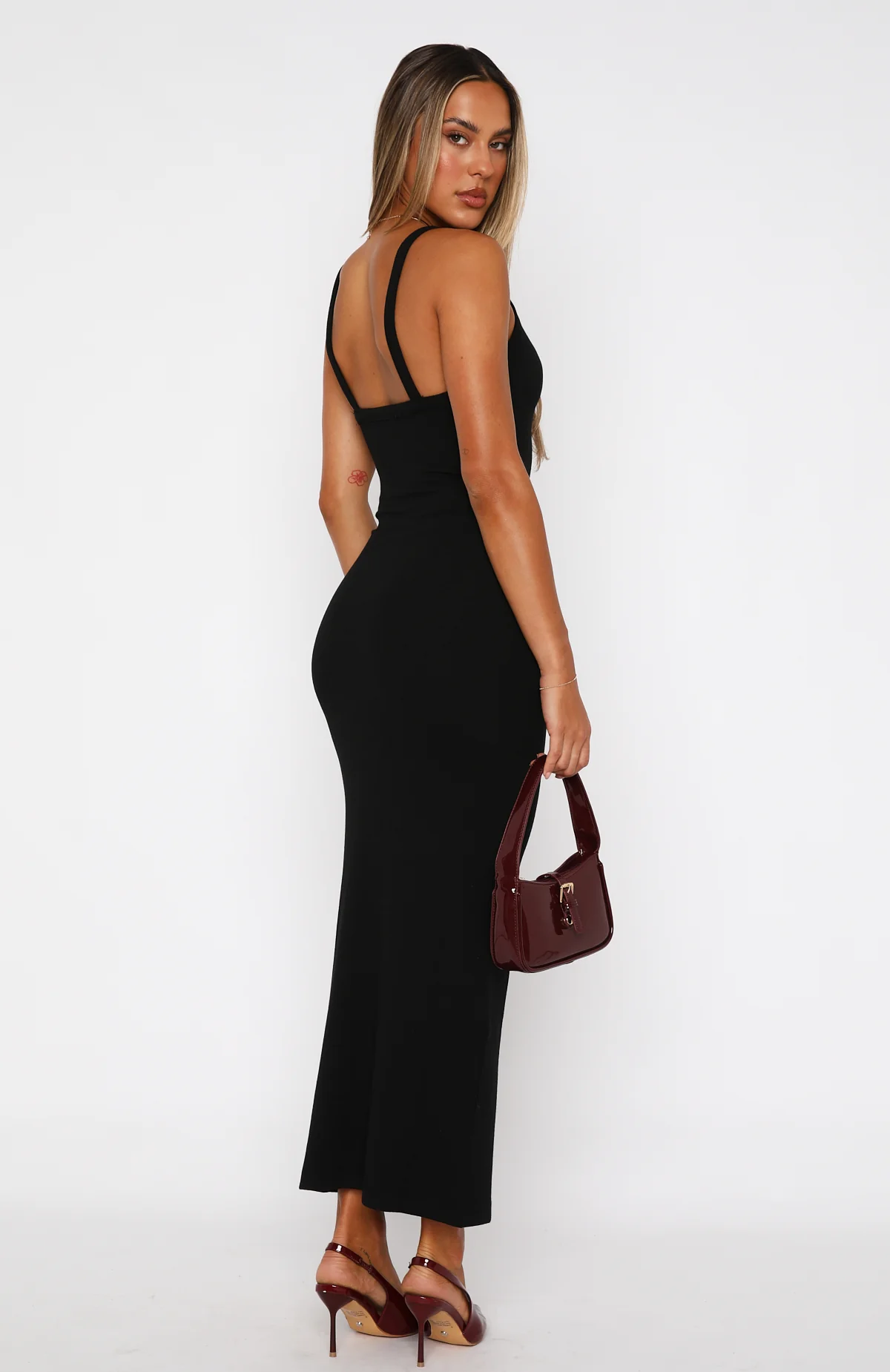 We Can Work It Out Ribbed Maxi Dress Black