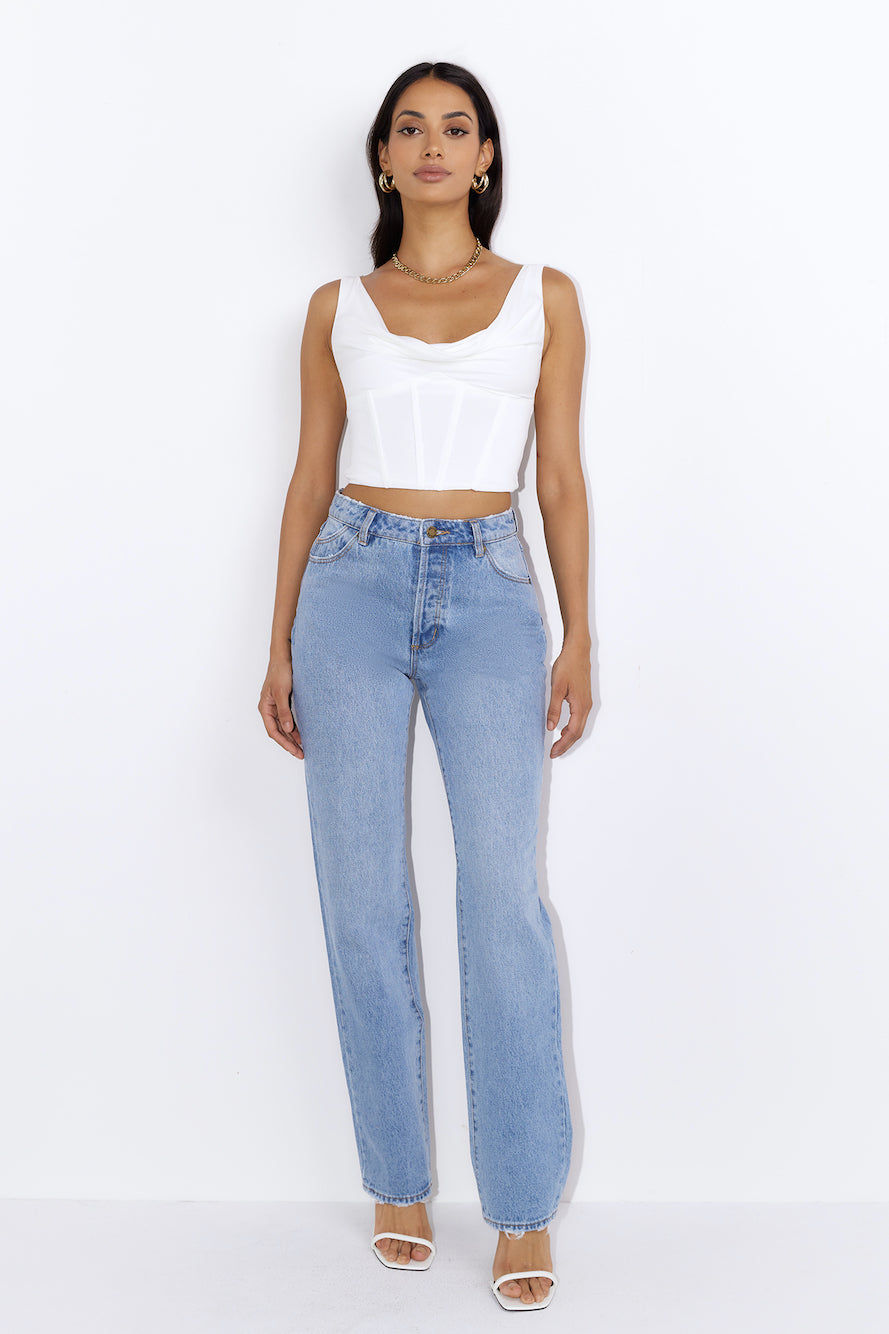 Drinks With You Crop Top White