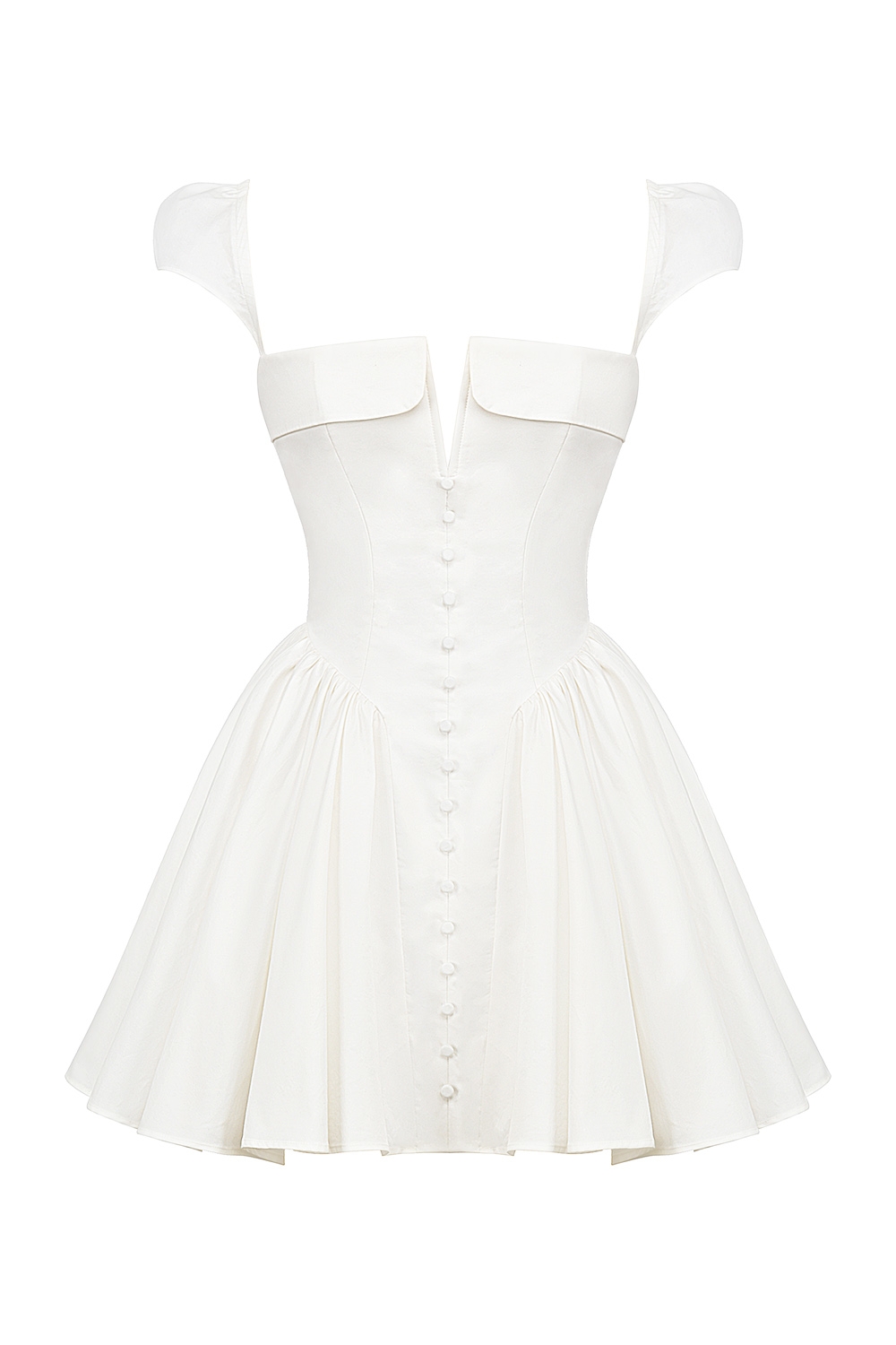 White Cotton Corset Mini Dress