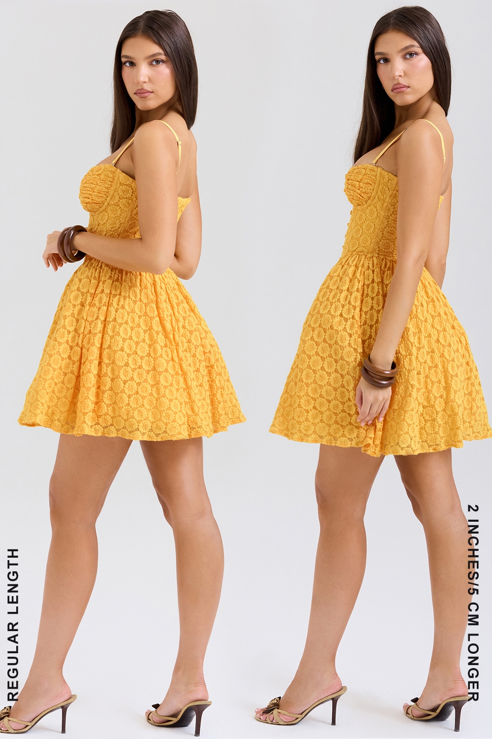 Apricot Lace Corset Mini Dress