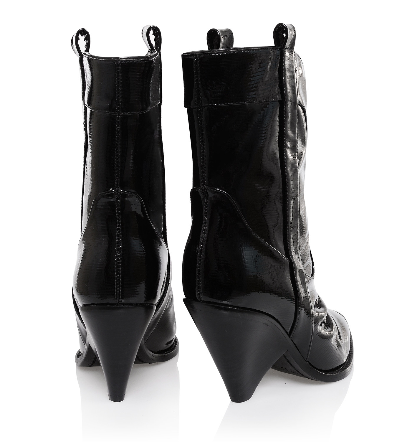 Black Low Calf Cowboy Boot