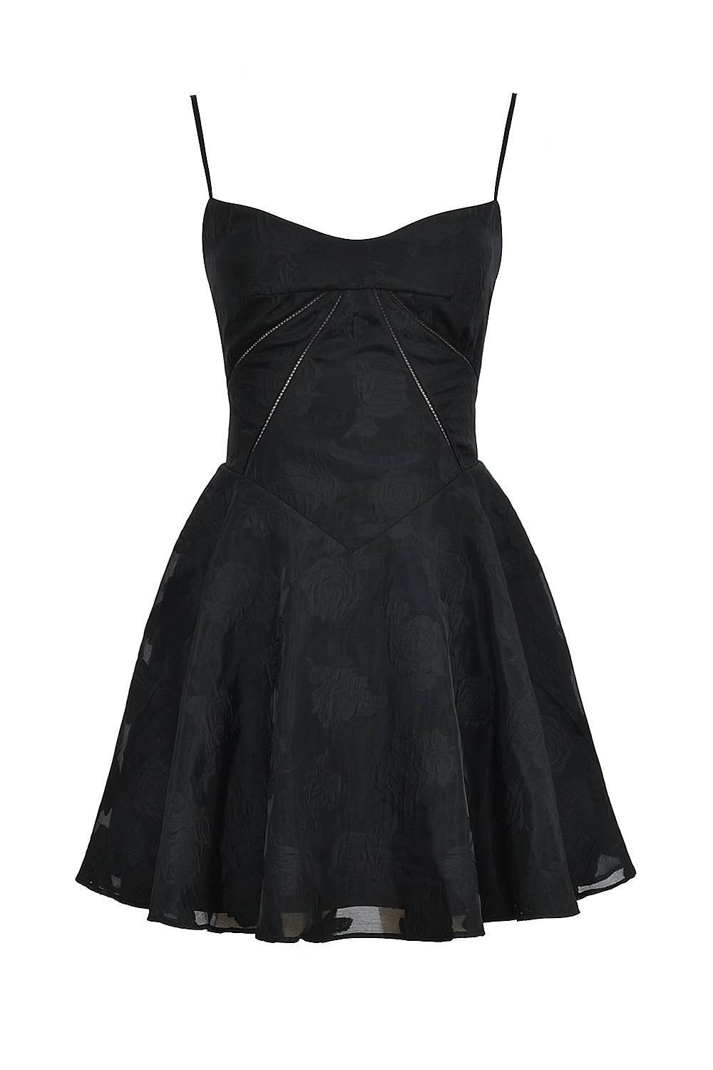 Black Floral Lace Back Mini Dress