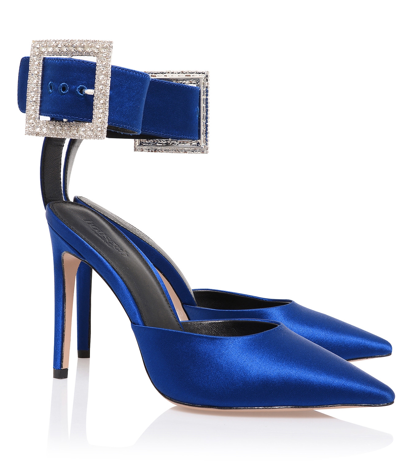 Cobalt Blue Crystal Buckle Pumps