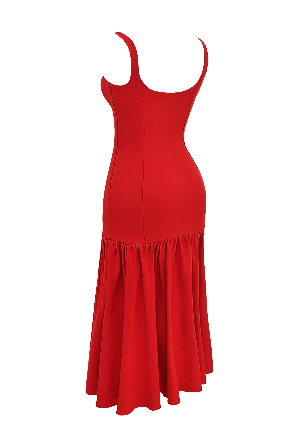Scarlet Dropped Waist Midi Dress