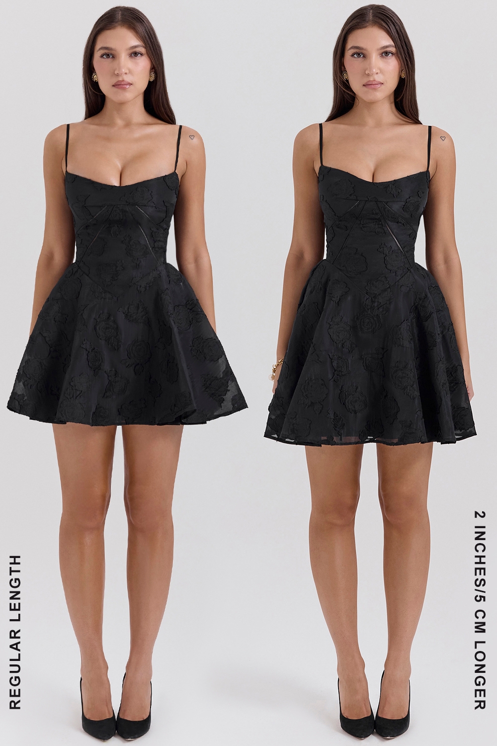 Black Floral Lace Back Mini Dress