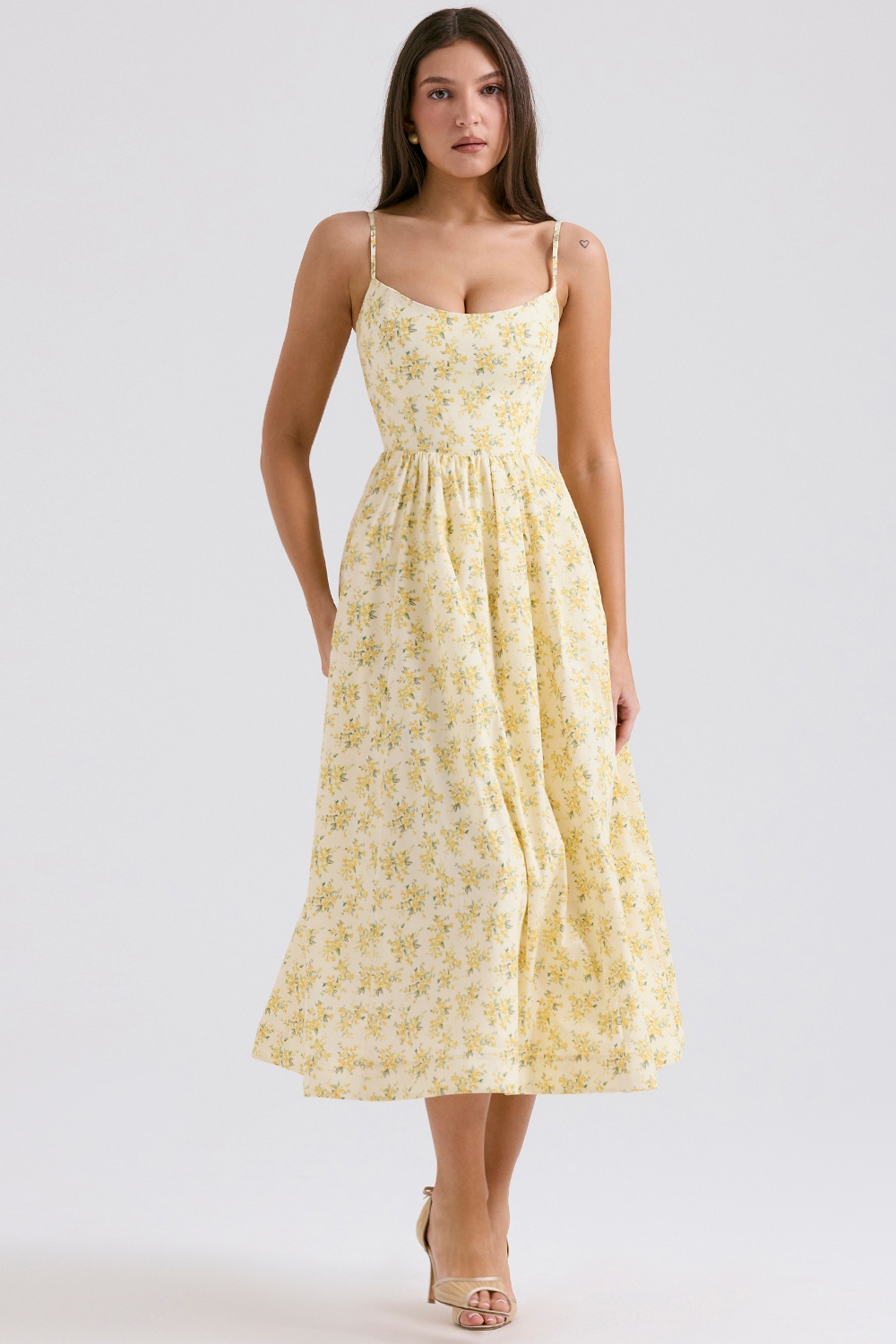 Buttercup Vintage Floral Print Cotton Corset Sundress