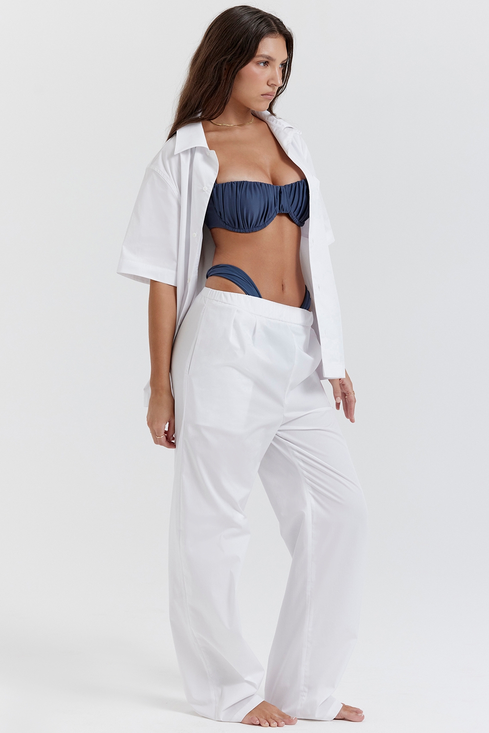 White Relaxed Fit Trousers