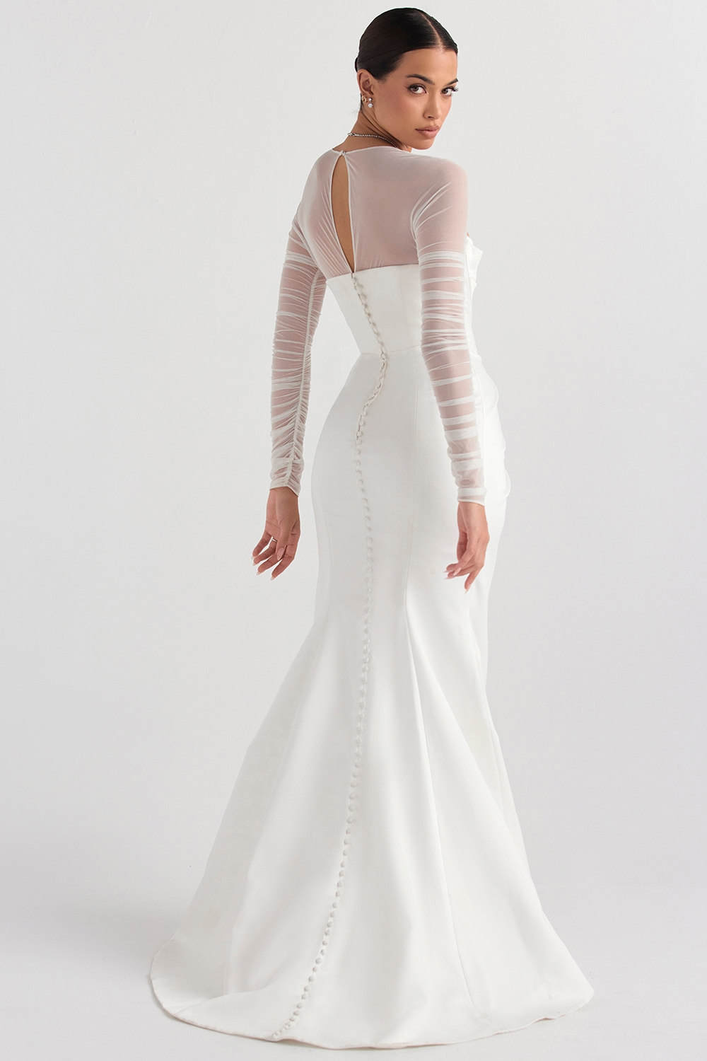 White Satin Bridal Gown