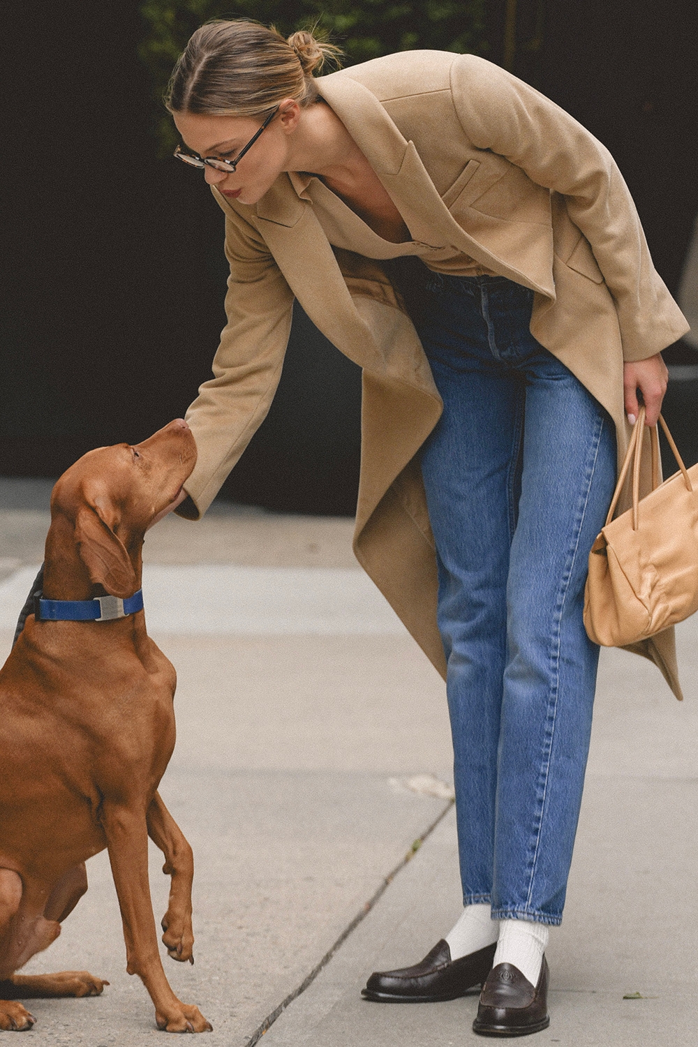 Camel Single Breasted Long Coat