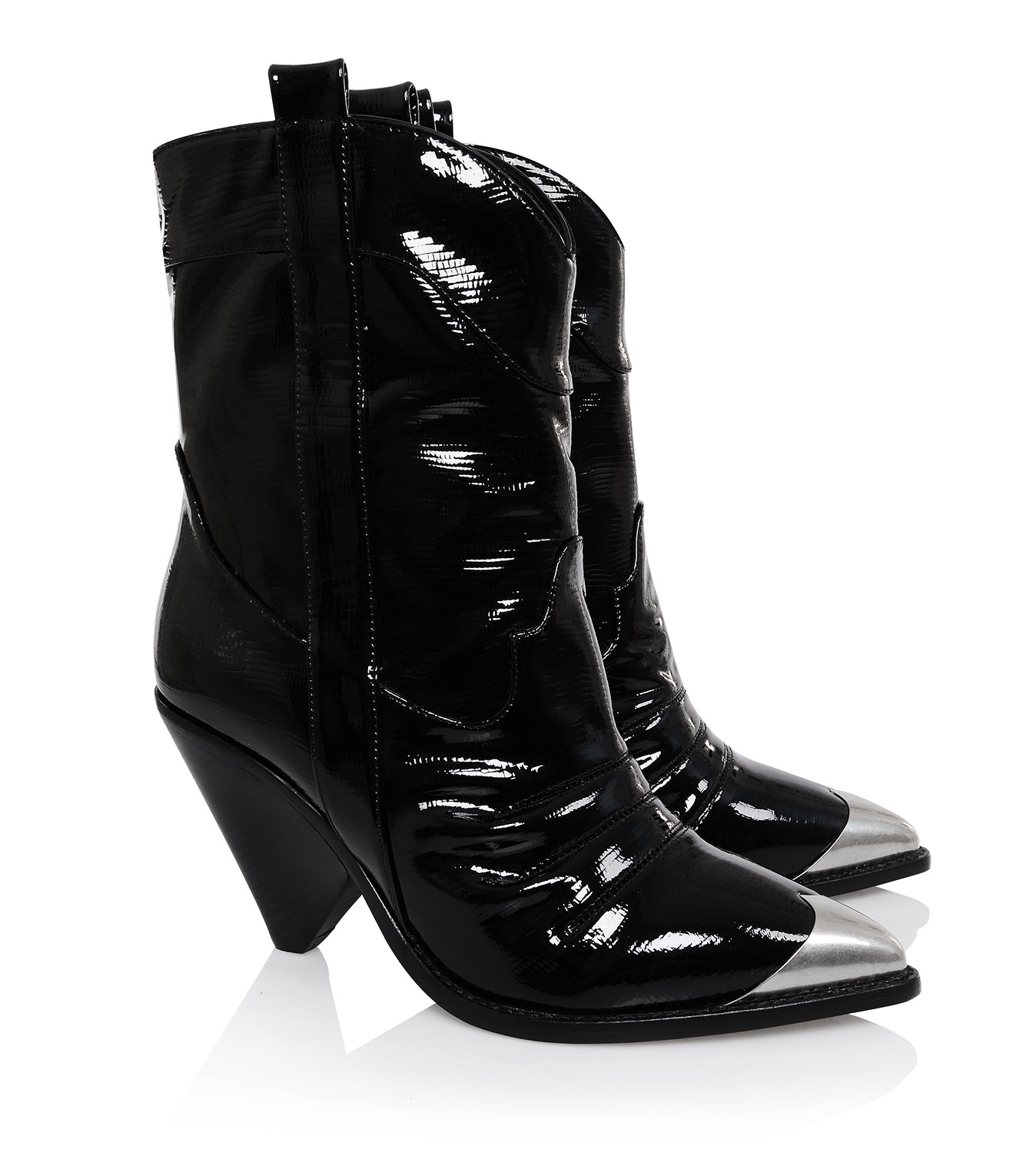 Black Low Calf Cowboy Boot