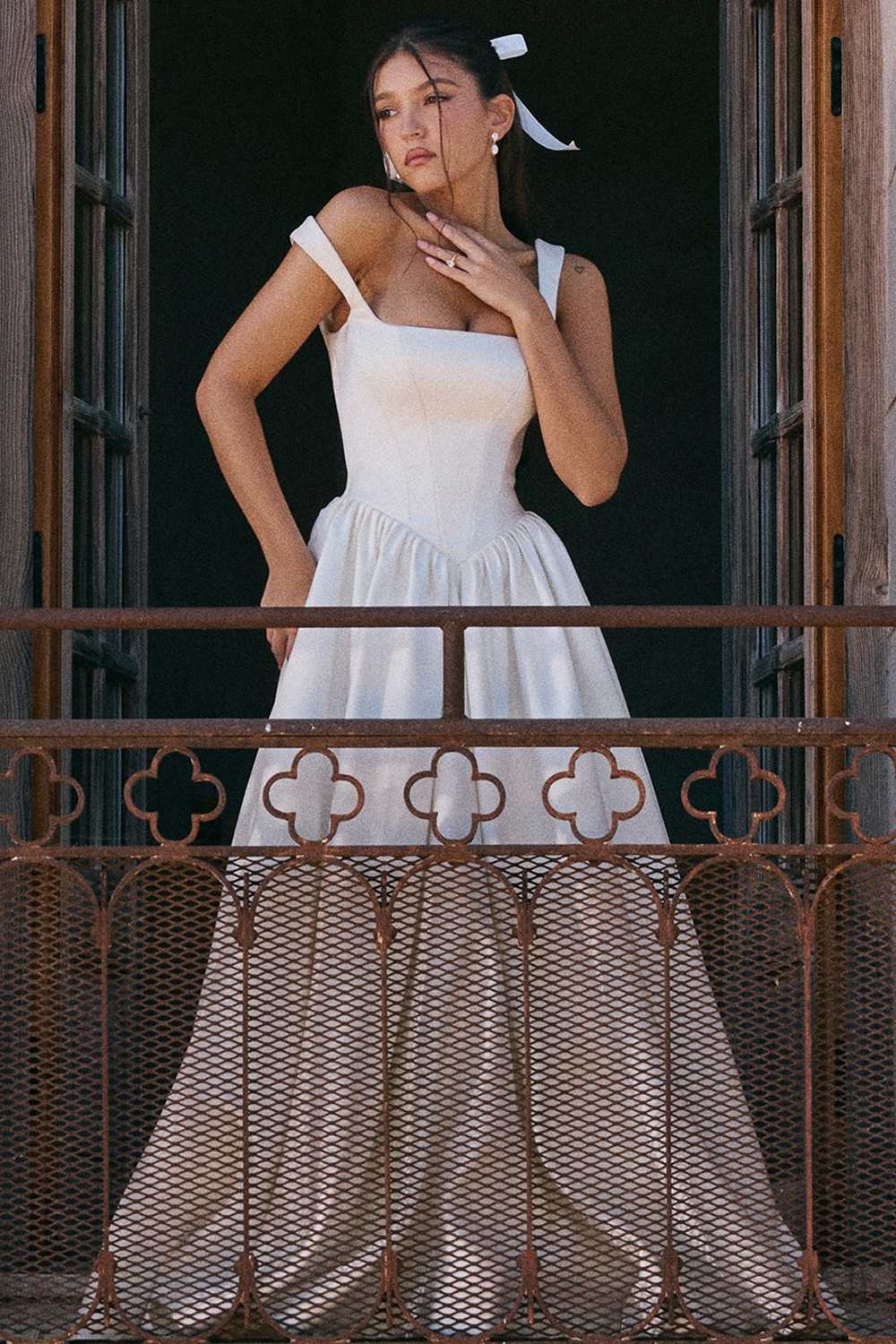 Ivory Italian Satin Corset Bridal Gown