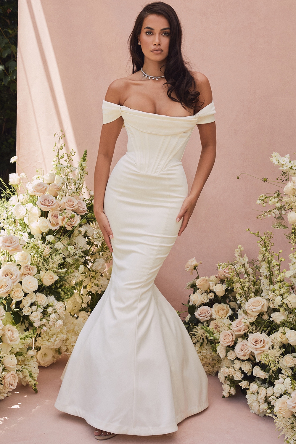 Ivory Corset Off Shoulder Bridal Gown - Limited Edition