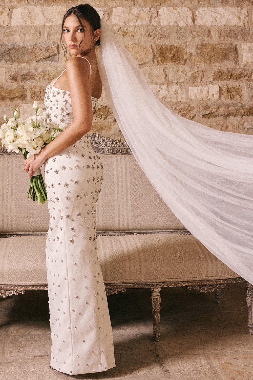 Ivory Embellished Corset Wedding Gown