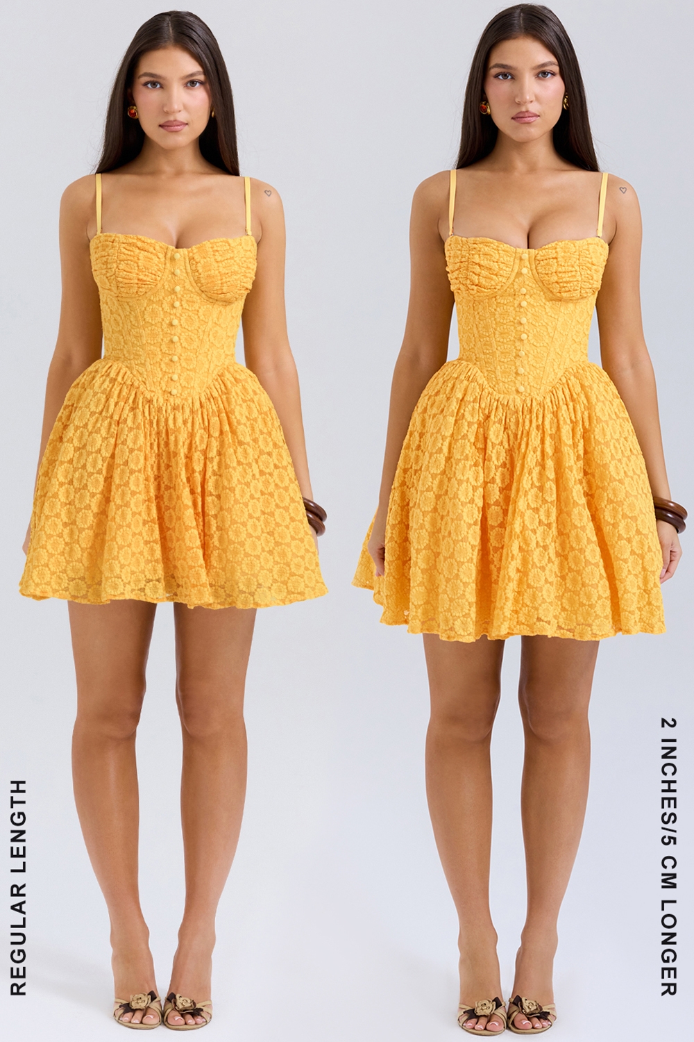 Apricot Lace Corset Mini Dress