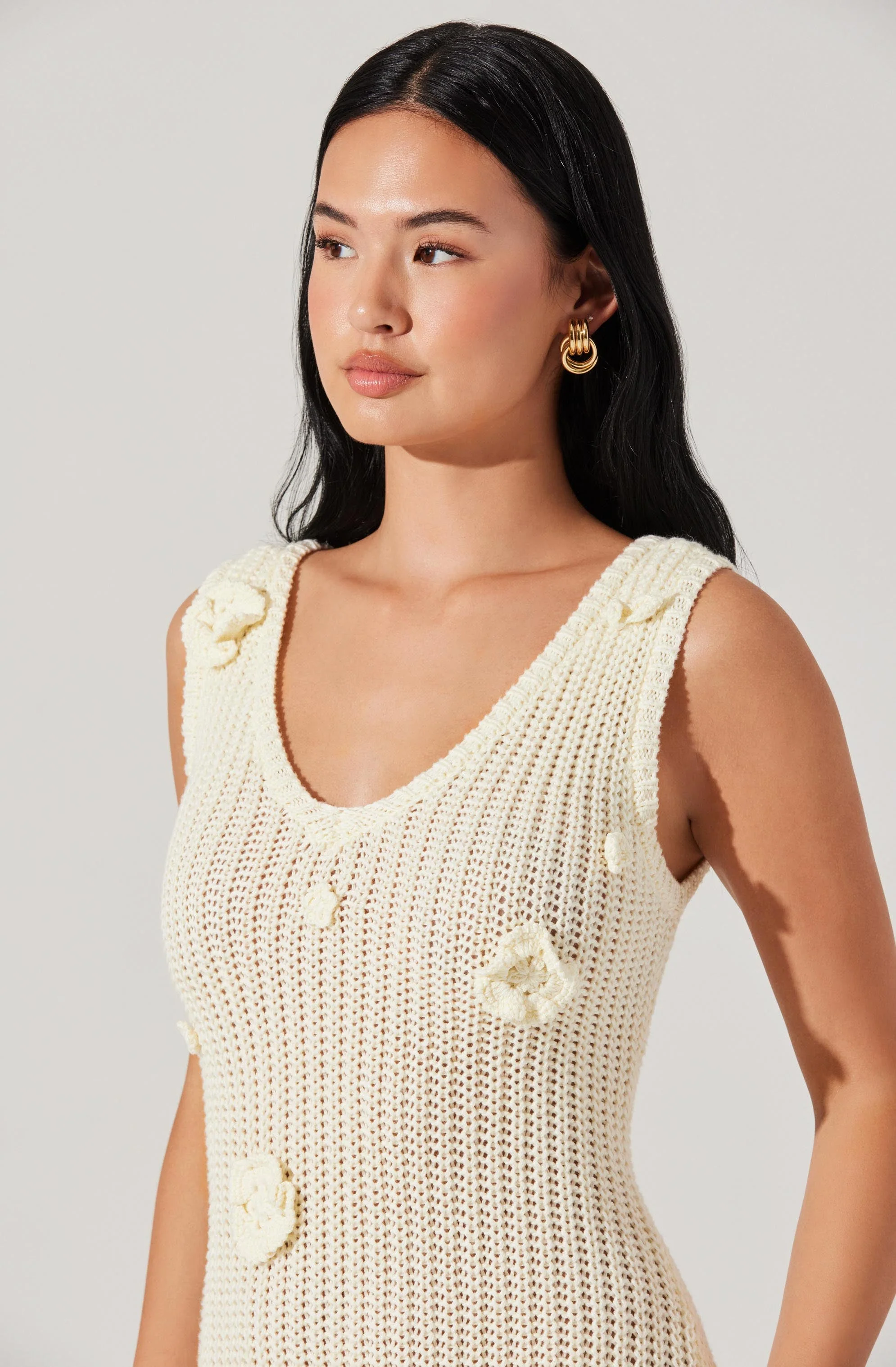 Ainhoa 3D Floral Sweater Dress