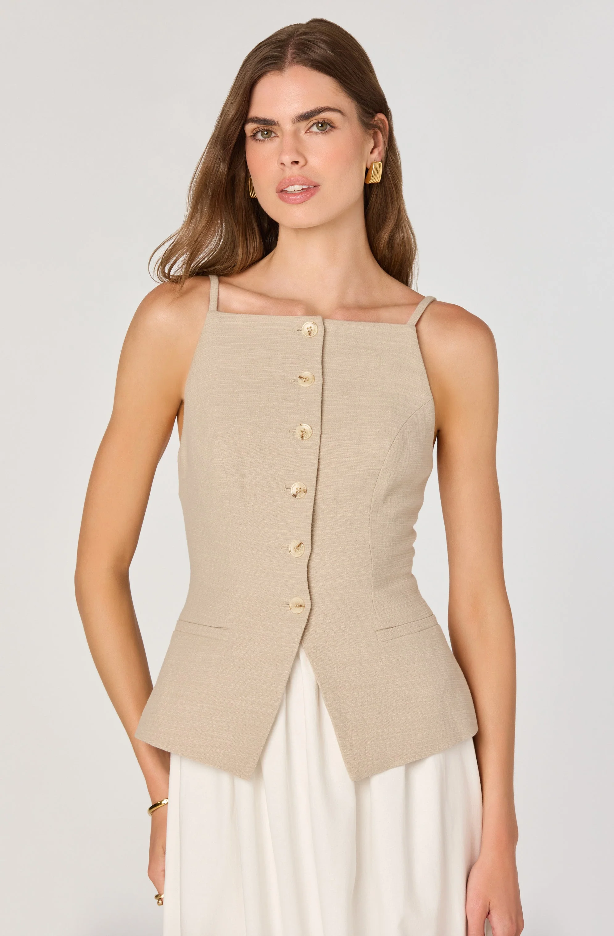 Longline Vest Mixed Media Dress