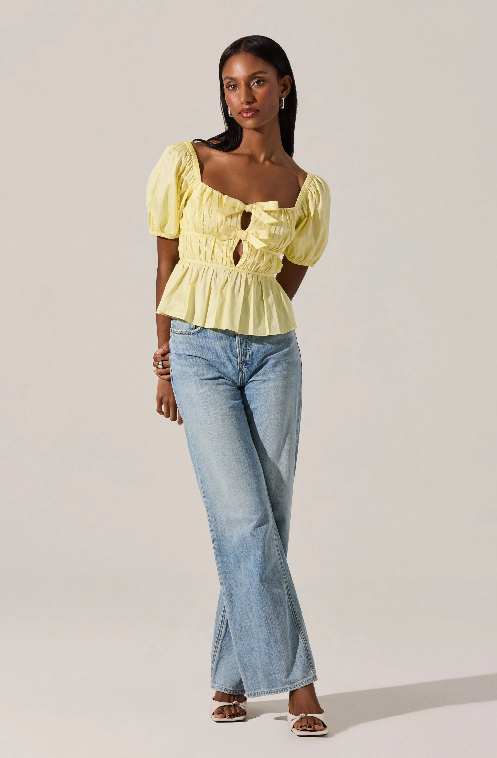 Bow Front Peplum Top