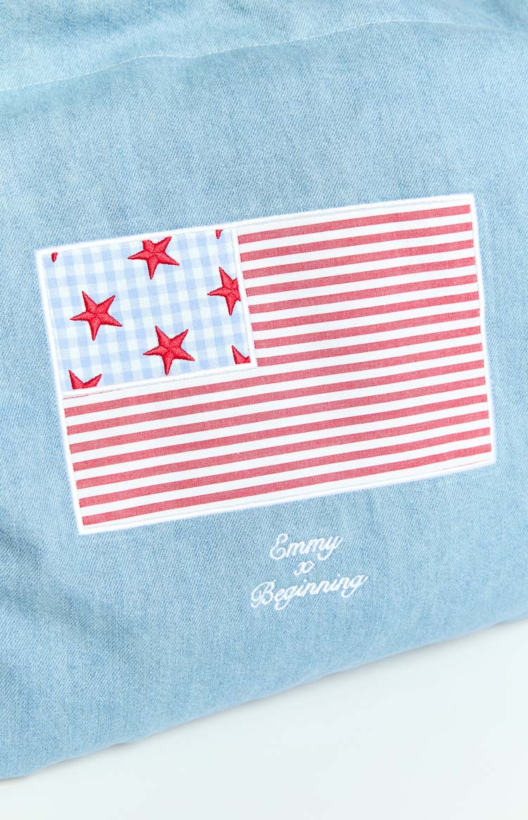 P.MAYO Washed Denim USA Tote Bag