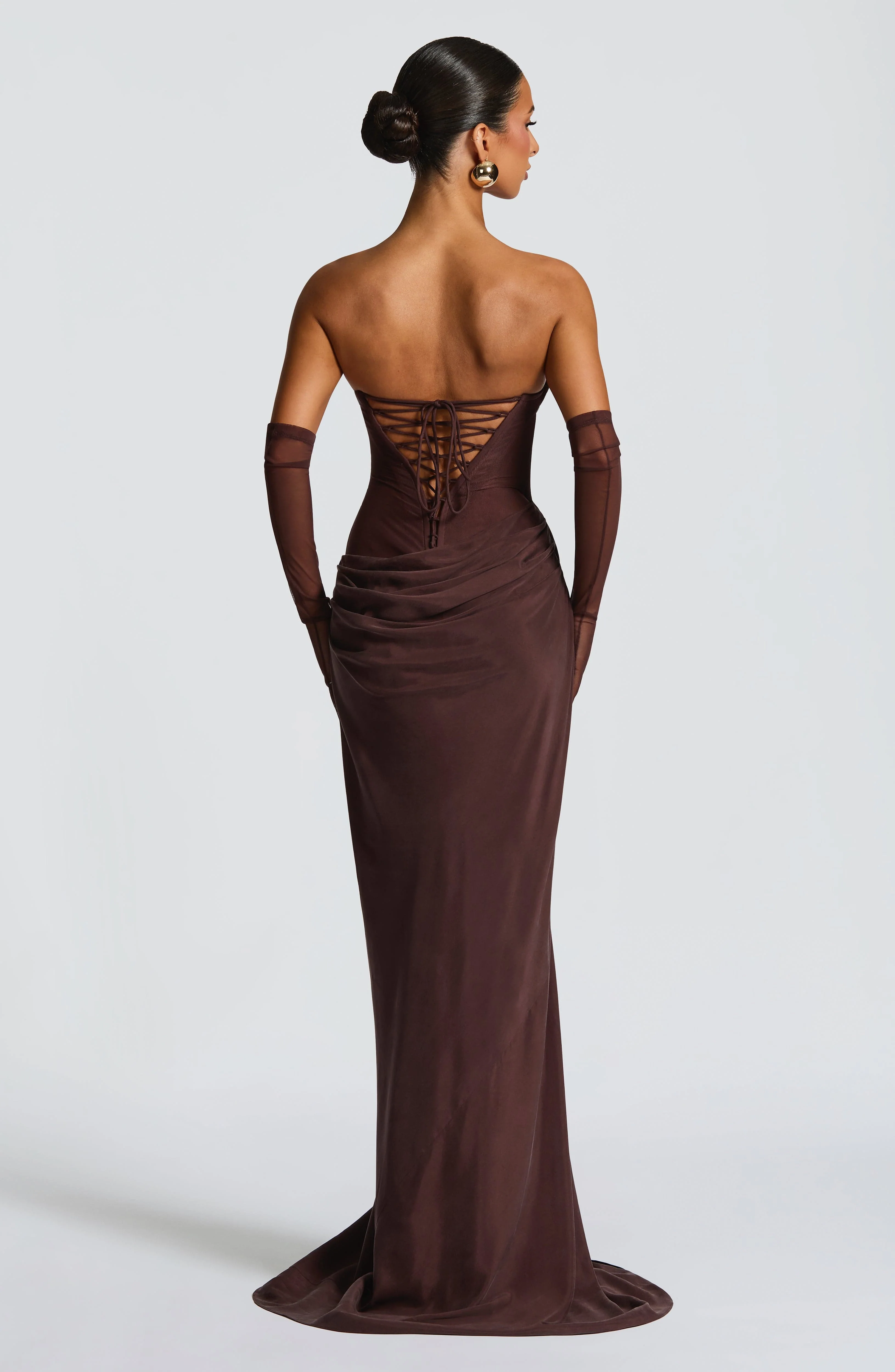 Liora Maxi Dress - Plum Brown