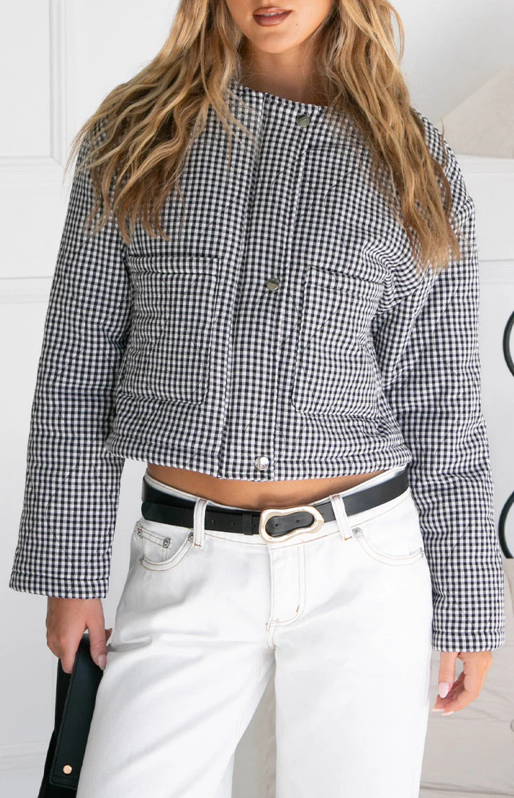 Lennie Black Gingham Quilted Jacket