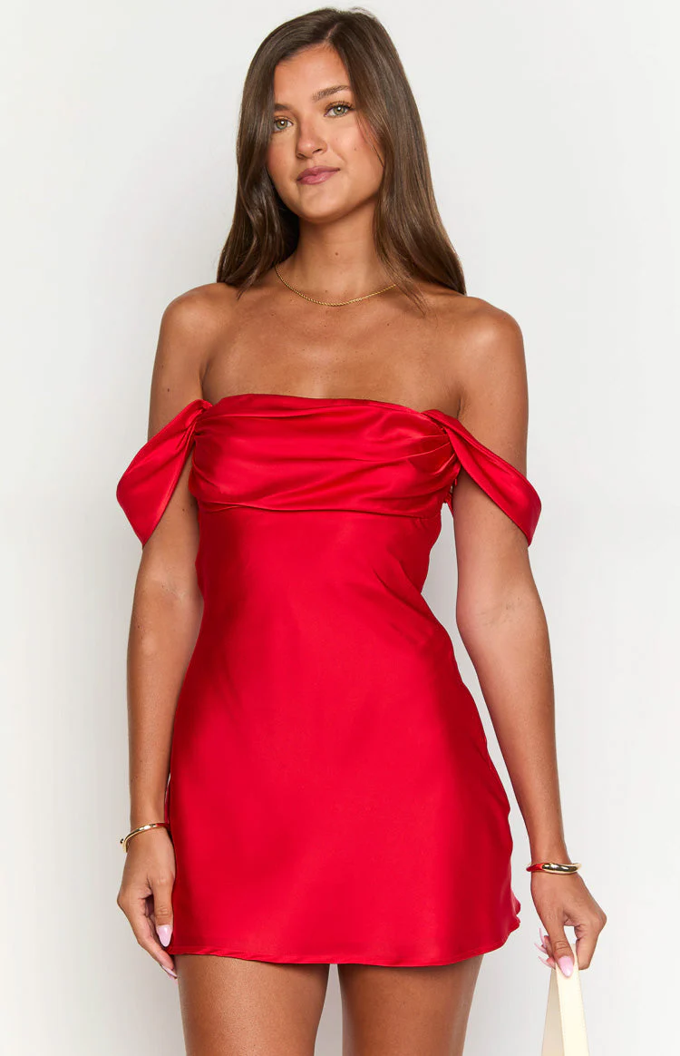 Zoella Red Off The Shoulder Mini Dress