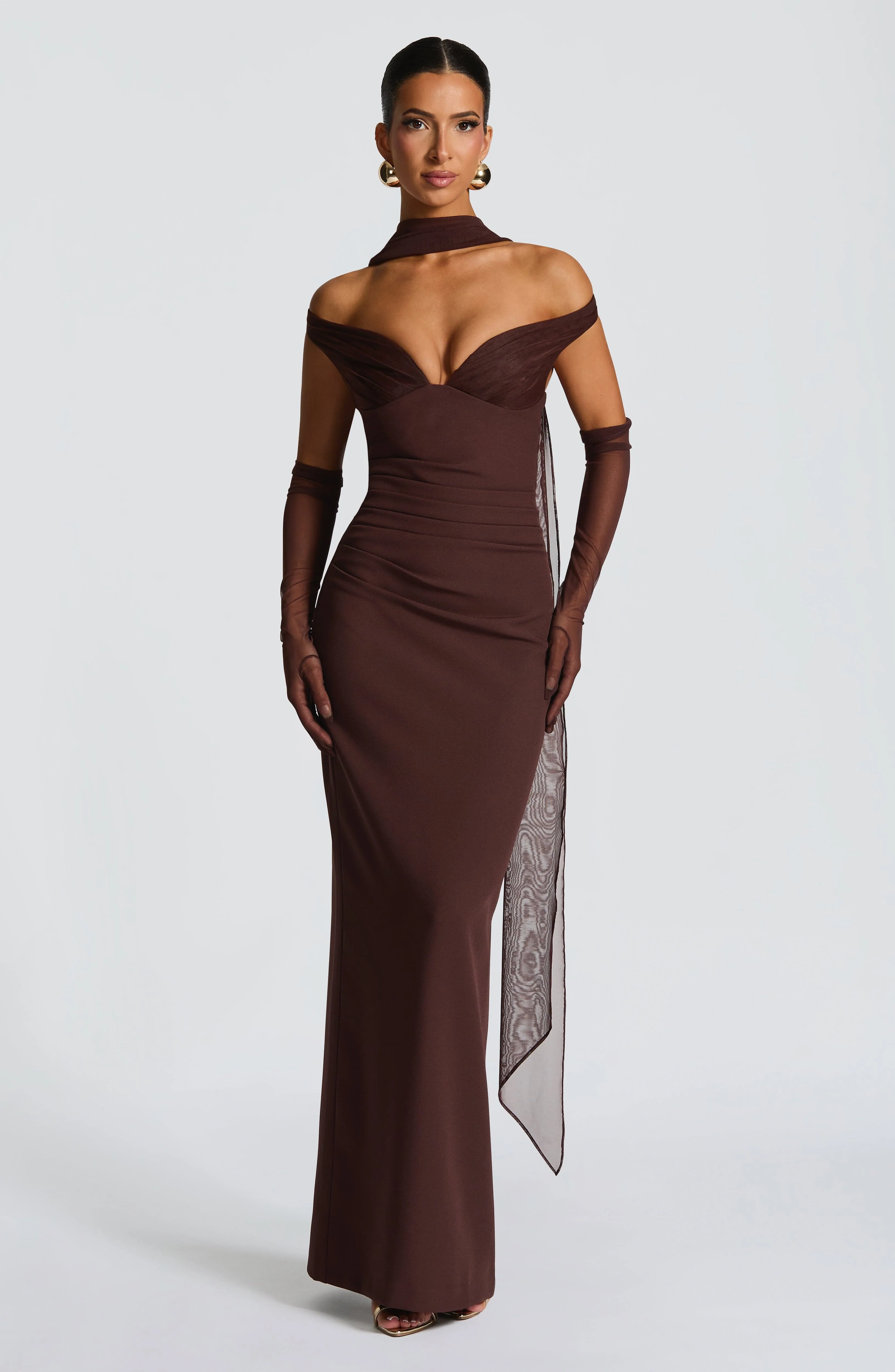 Abigail Maxi Dress - Plum Brown