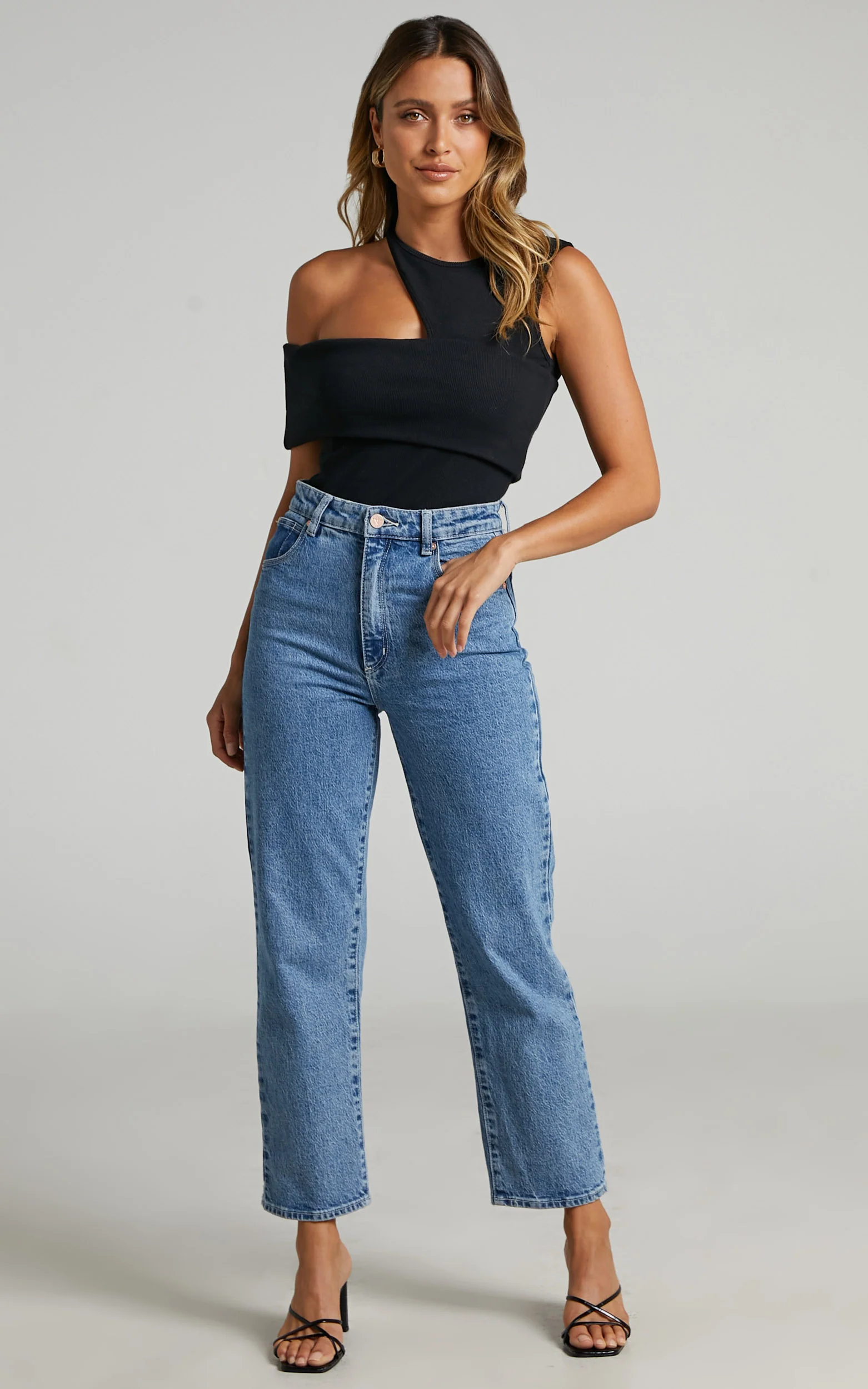 Lilah Top - Asymmetric Cut Out Top in Black