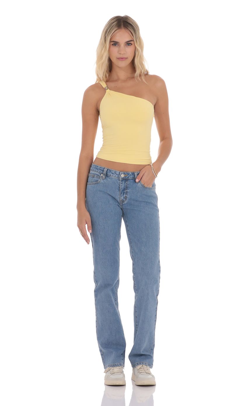 Low Rise Straight Jeans in Blue