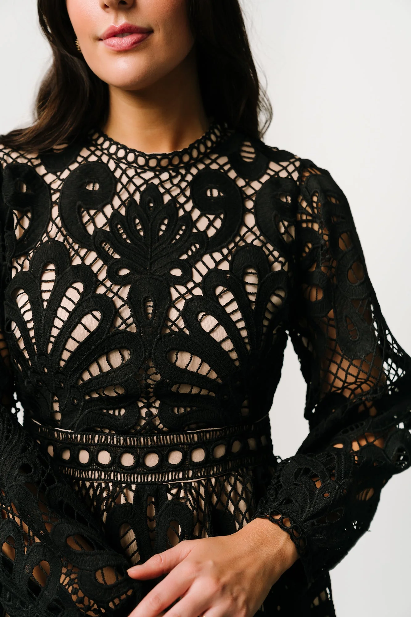 Eldora Lace Midi Dress | Black