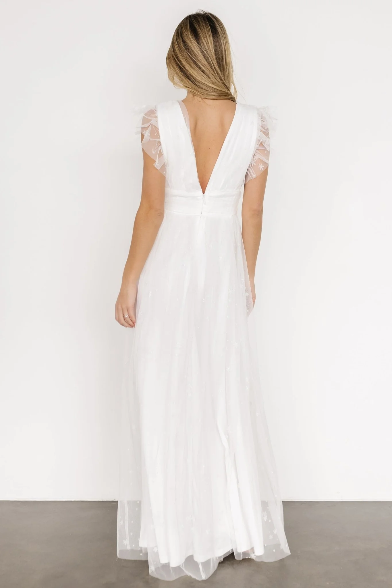 Nova Shimmer Maxi Dress | White