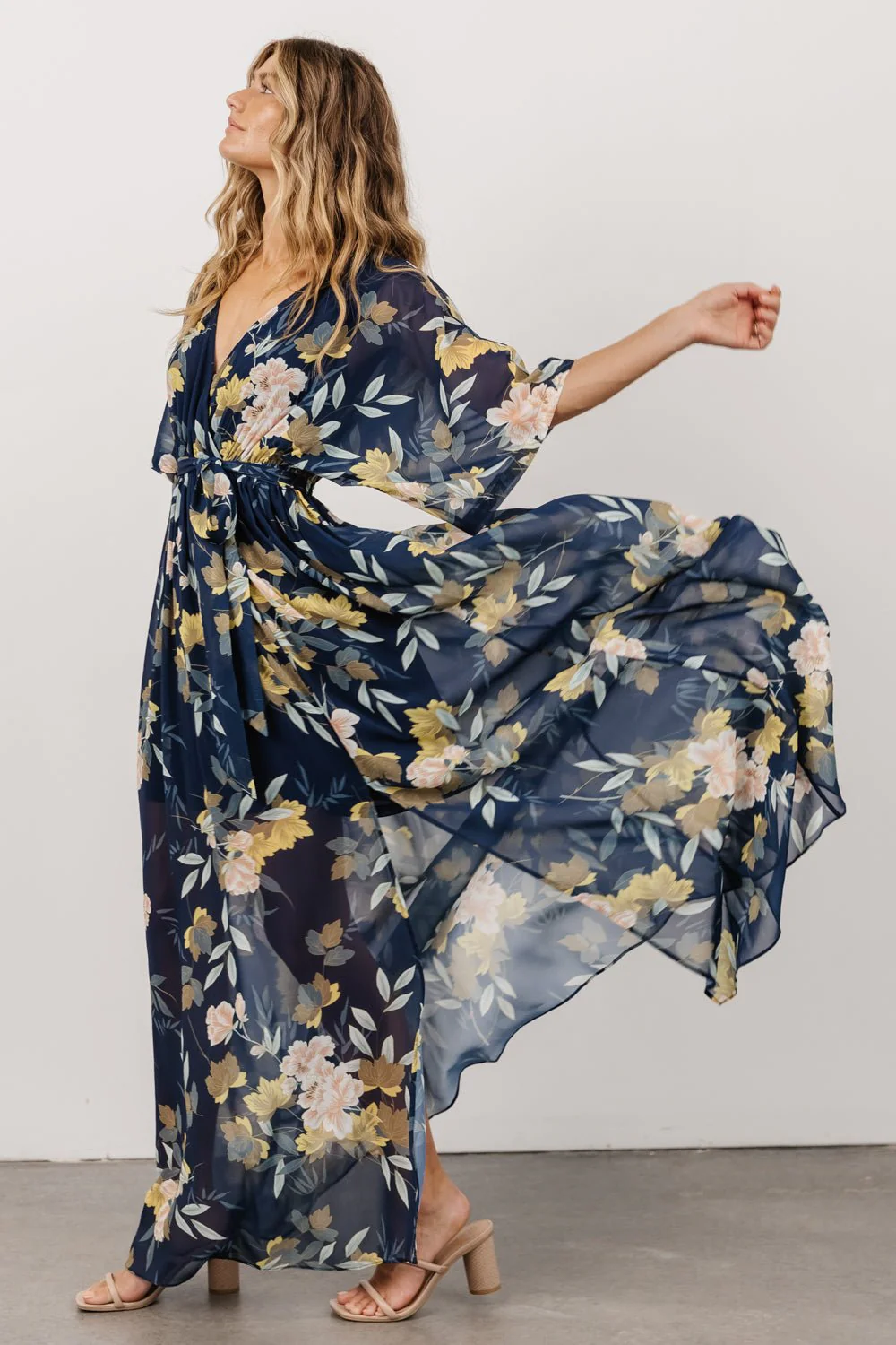 Kia Kimono Maxi Dress | Navy Floral