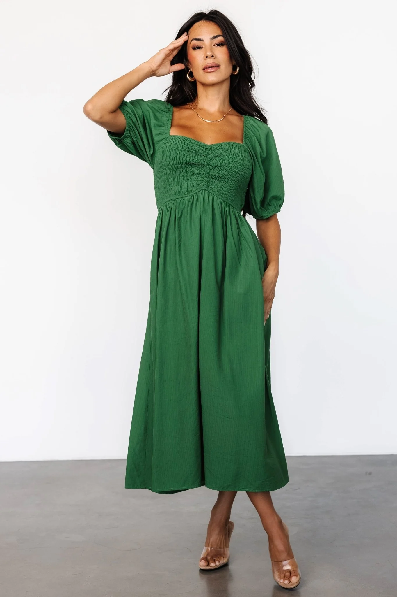 Stefania Midi Dress | Green