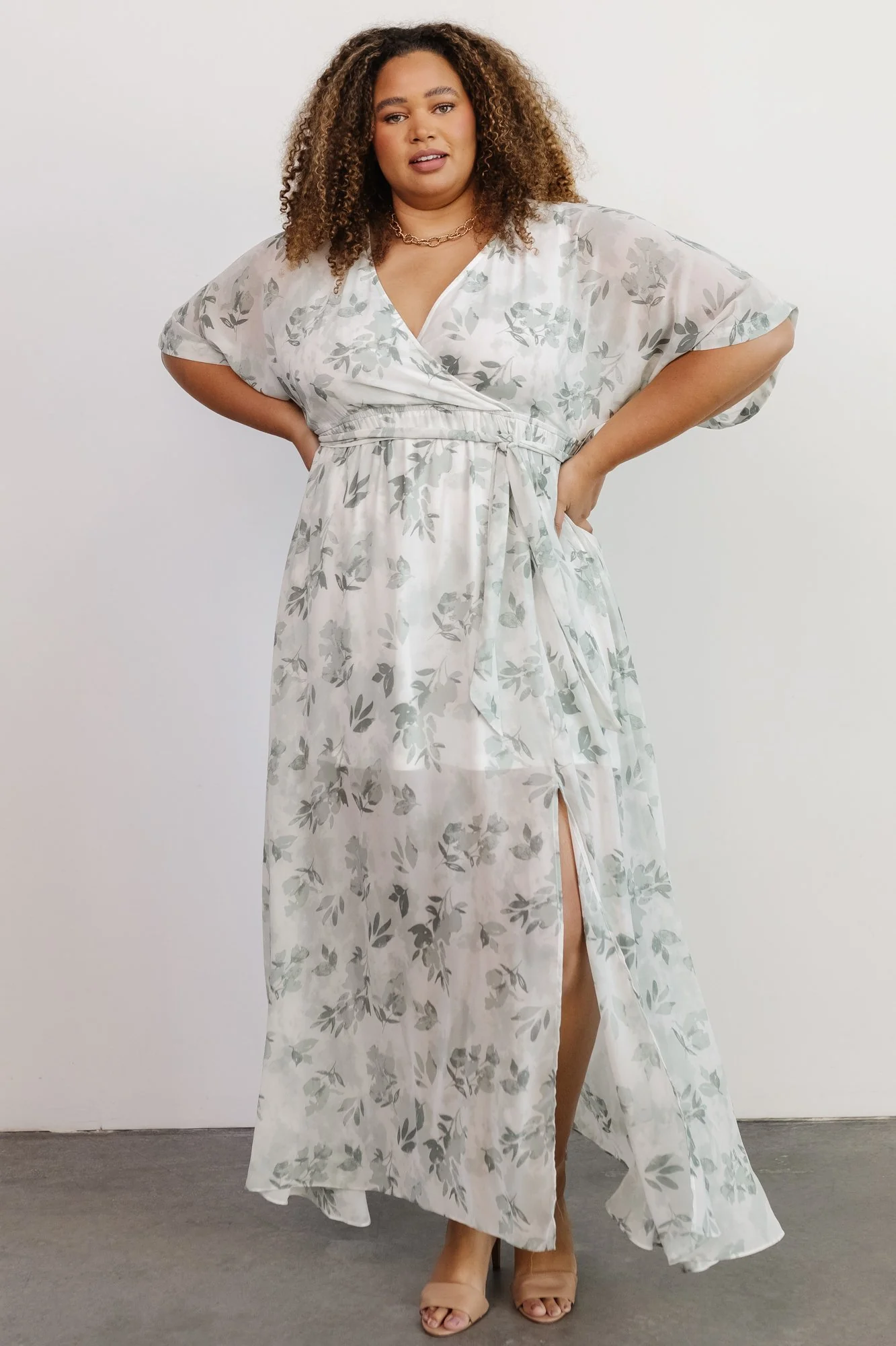 Kia Kimono Maxi Dress | Sage Floral