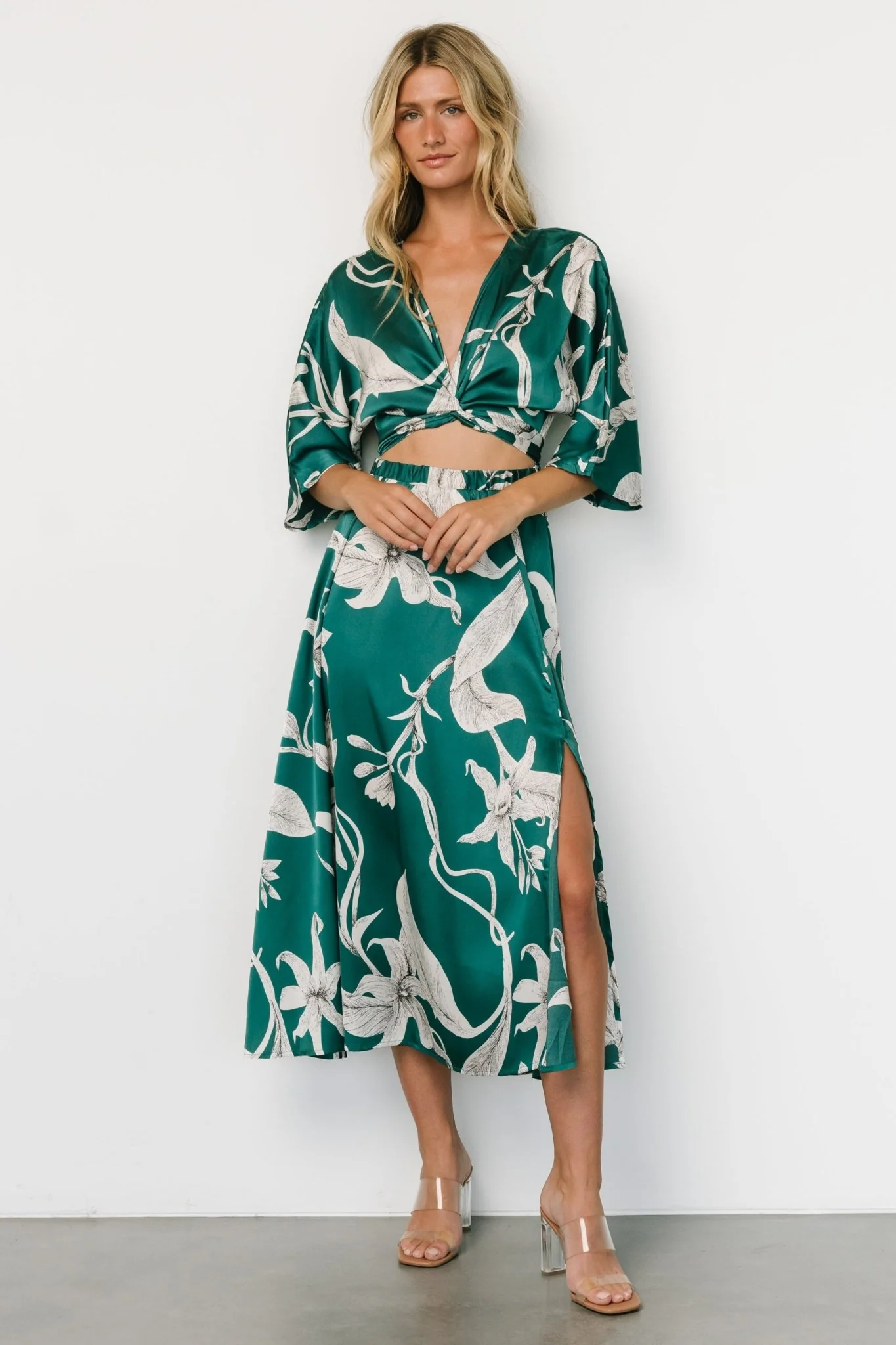 Avryll Front Tie Dress | Green