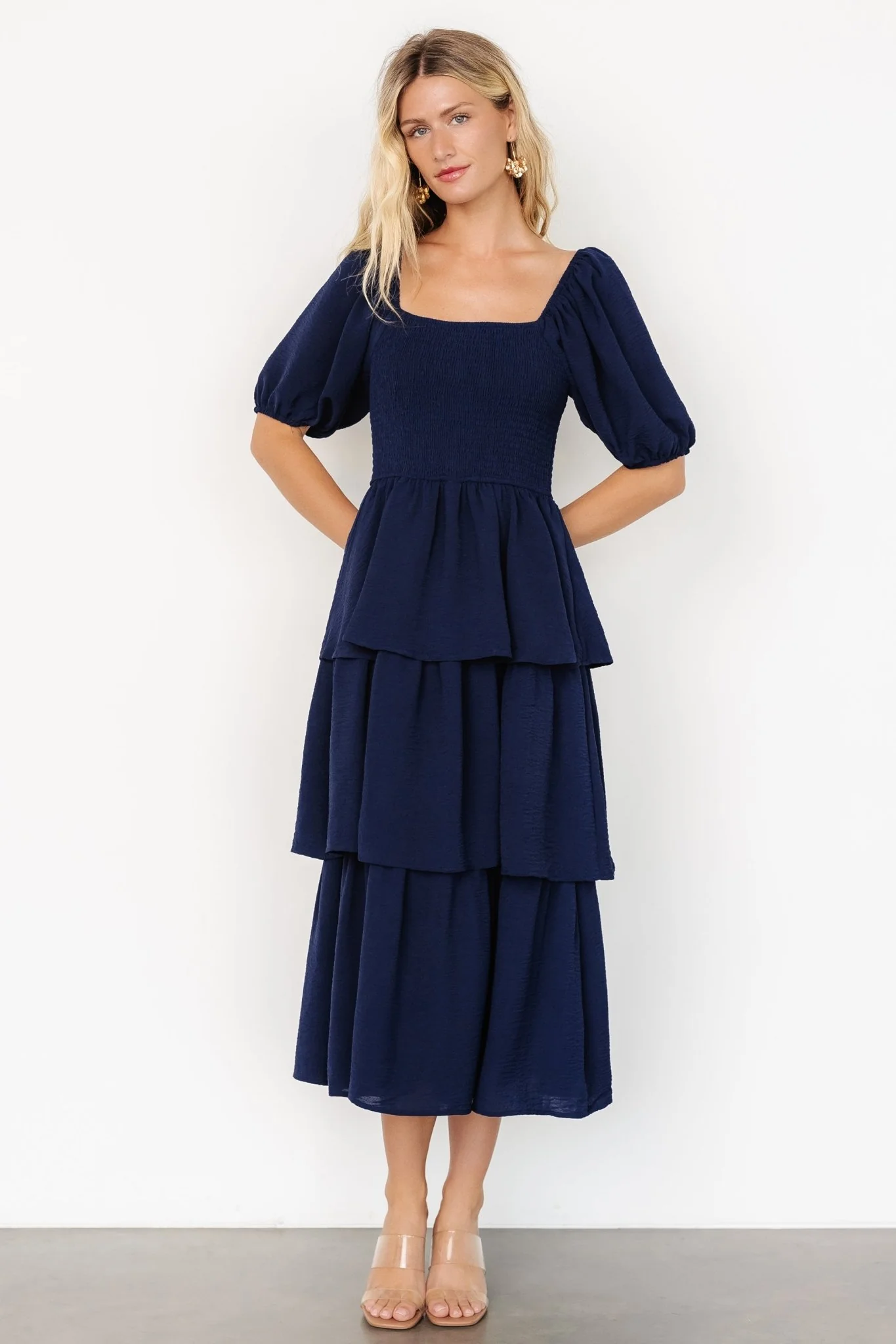 Ashbourne Tiered Dress | Midnight Blue