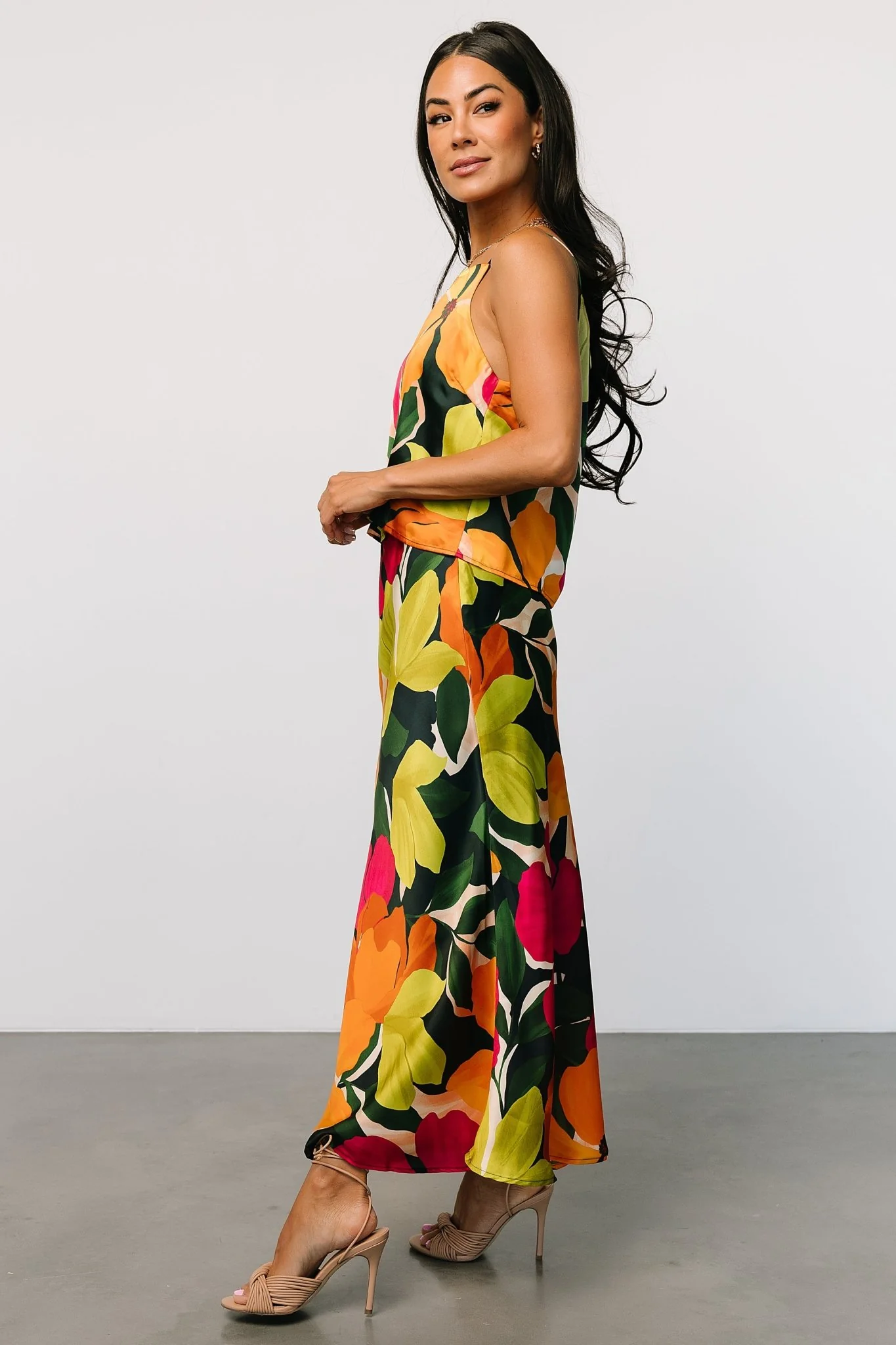 Leland Satin Skirt | Multi Floral