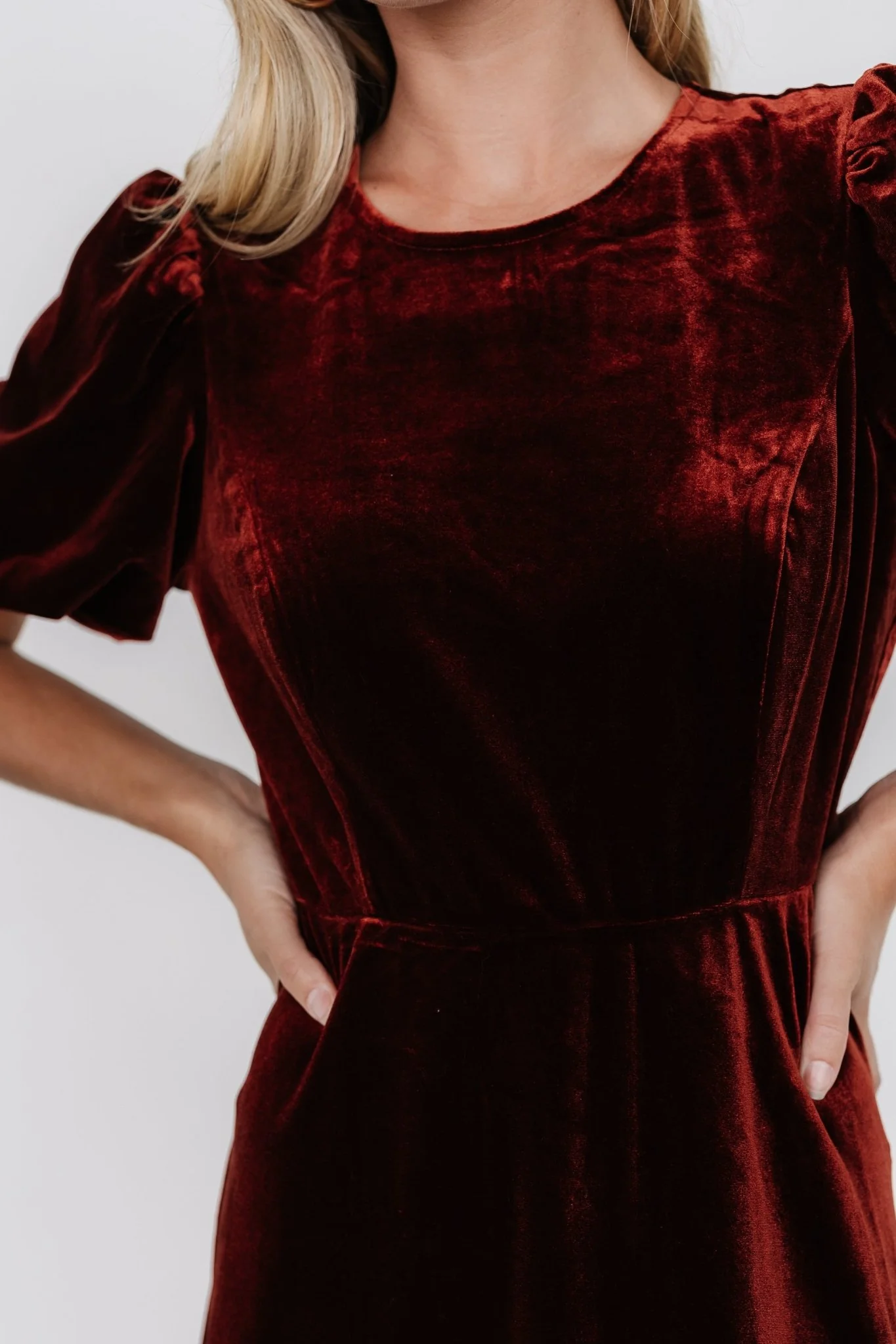 Nita Velvet Midi Dress | Deep Cinnamon