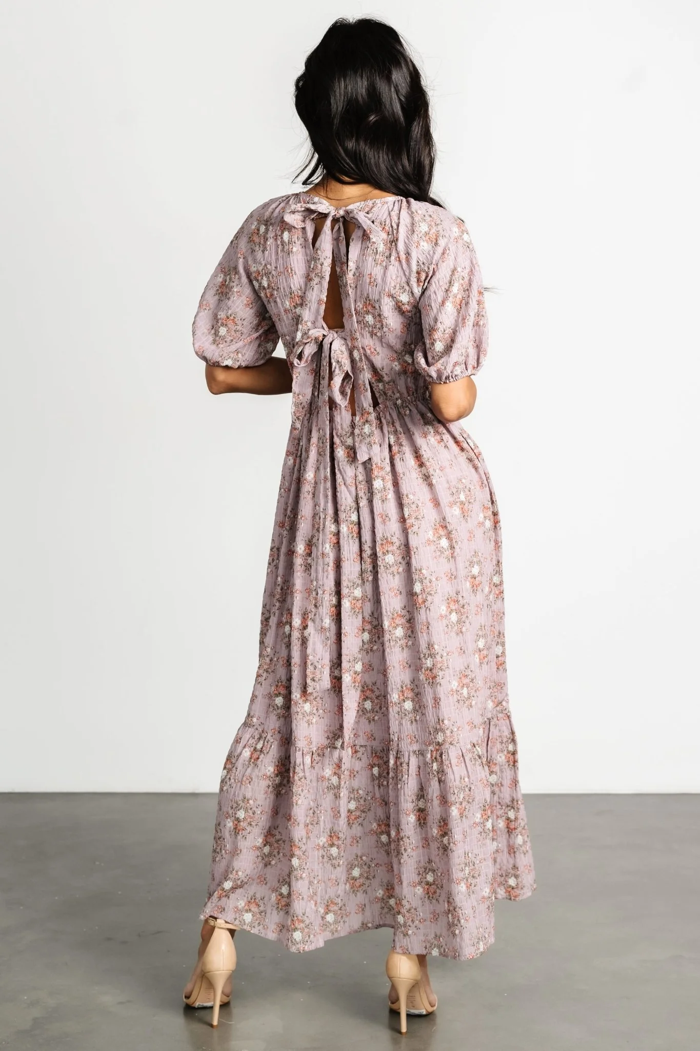 Lucinda Back Tie Dress | Lilac Floral