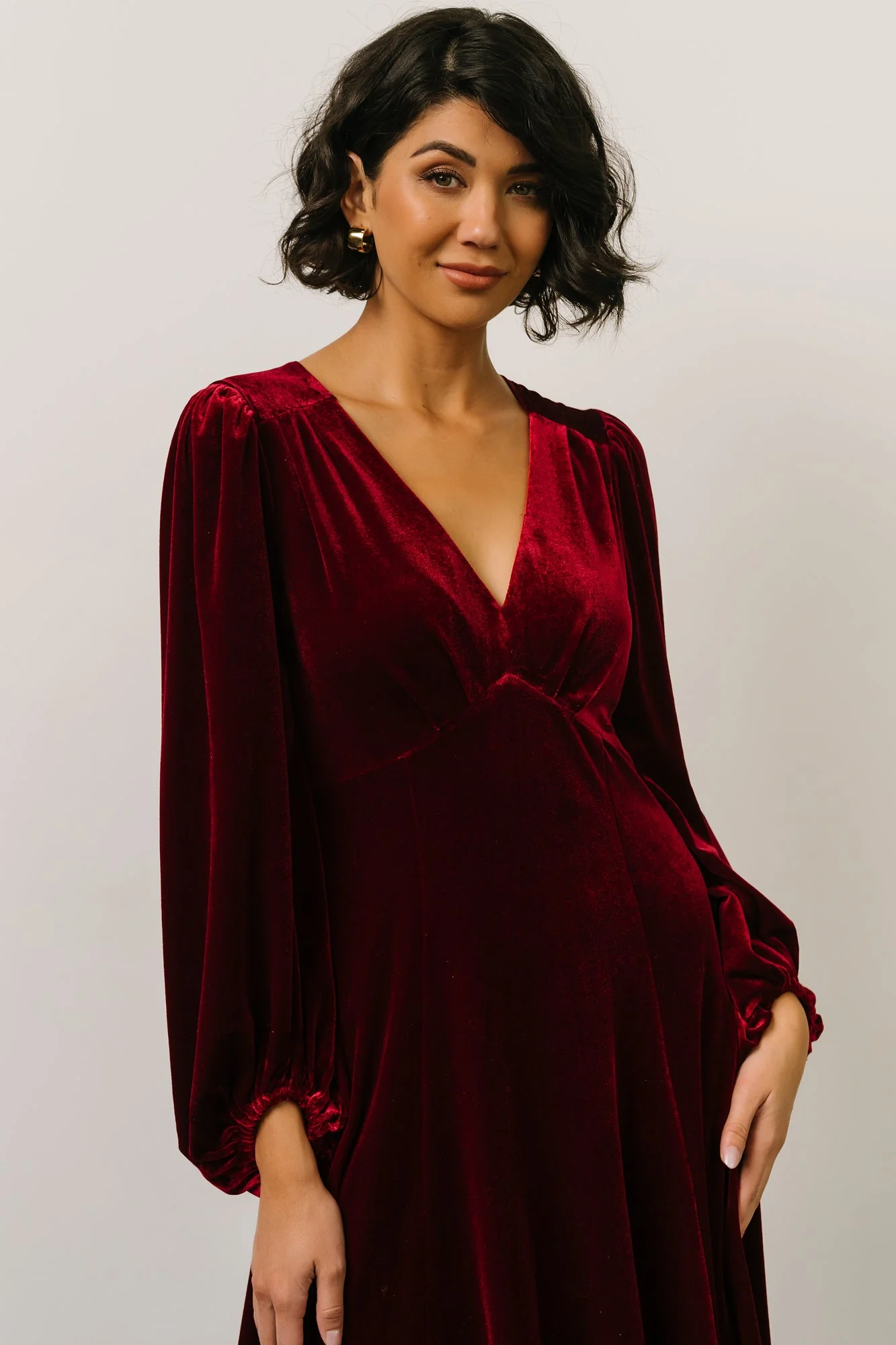 Adelita Velvet Maxi Dress | Merlot