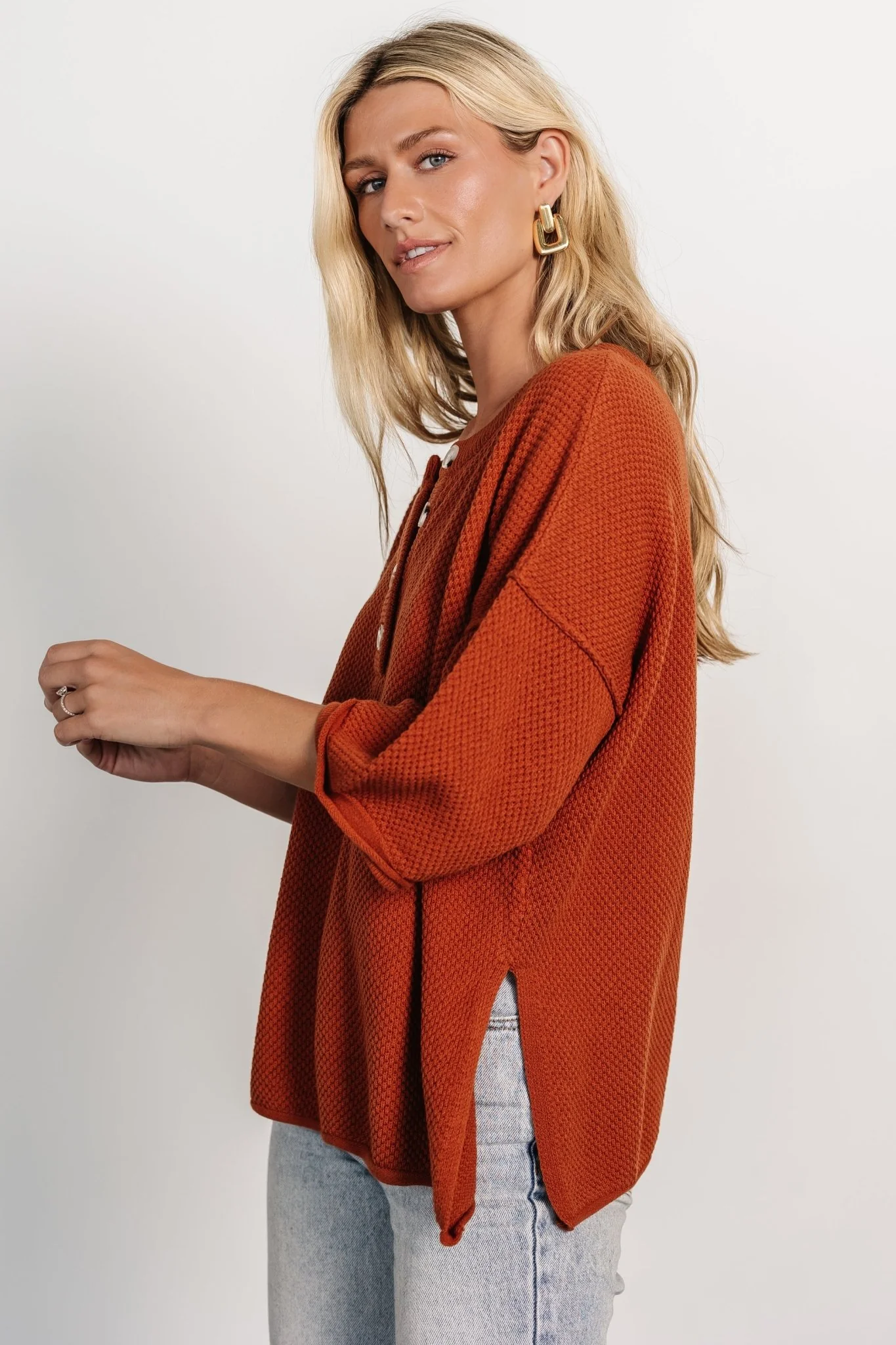 Maddock Knit Top | Rust