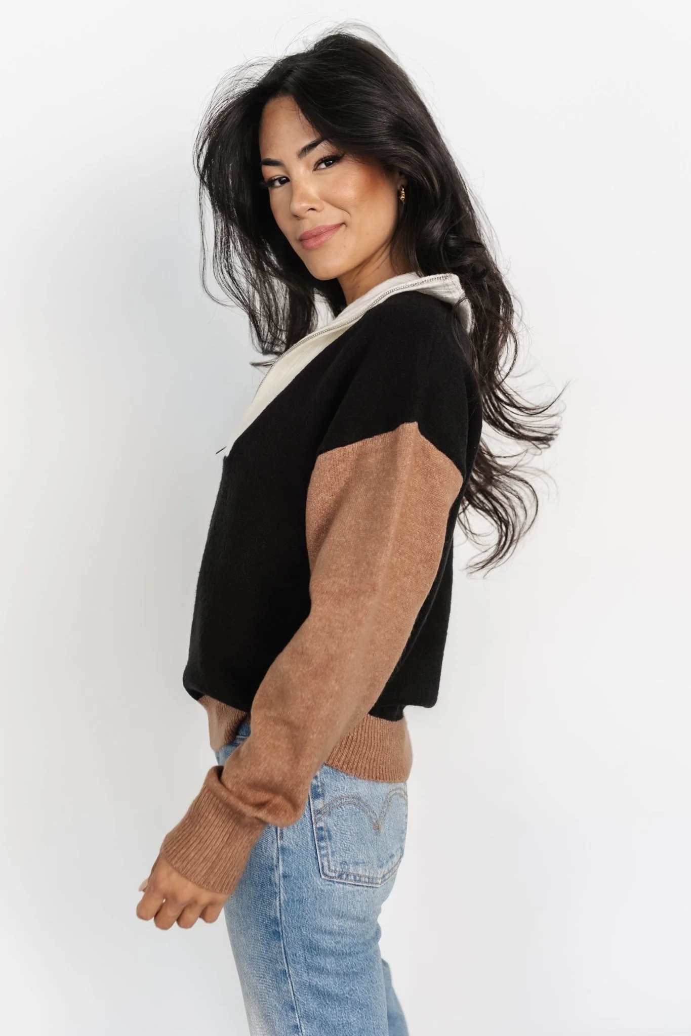 Sigrid Half-Zip Sweater | Black Multi