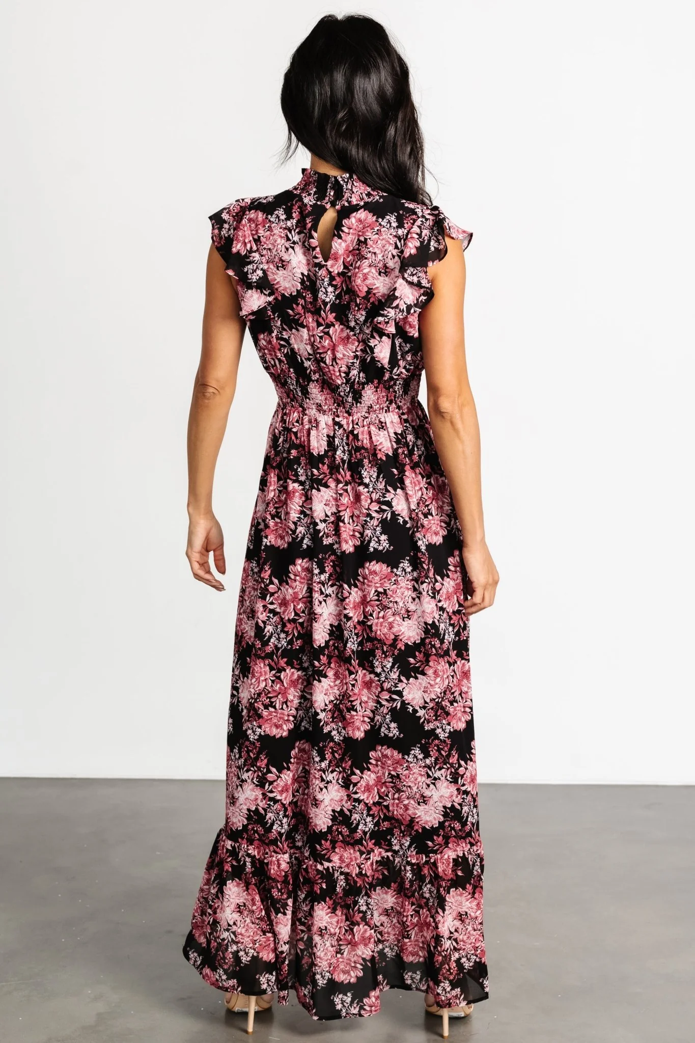 Kearny Ruffle Maxi Dress | Black + Mauve